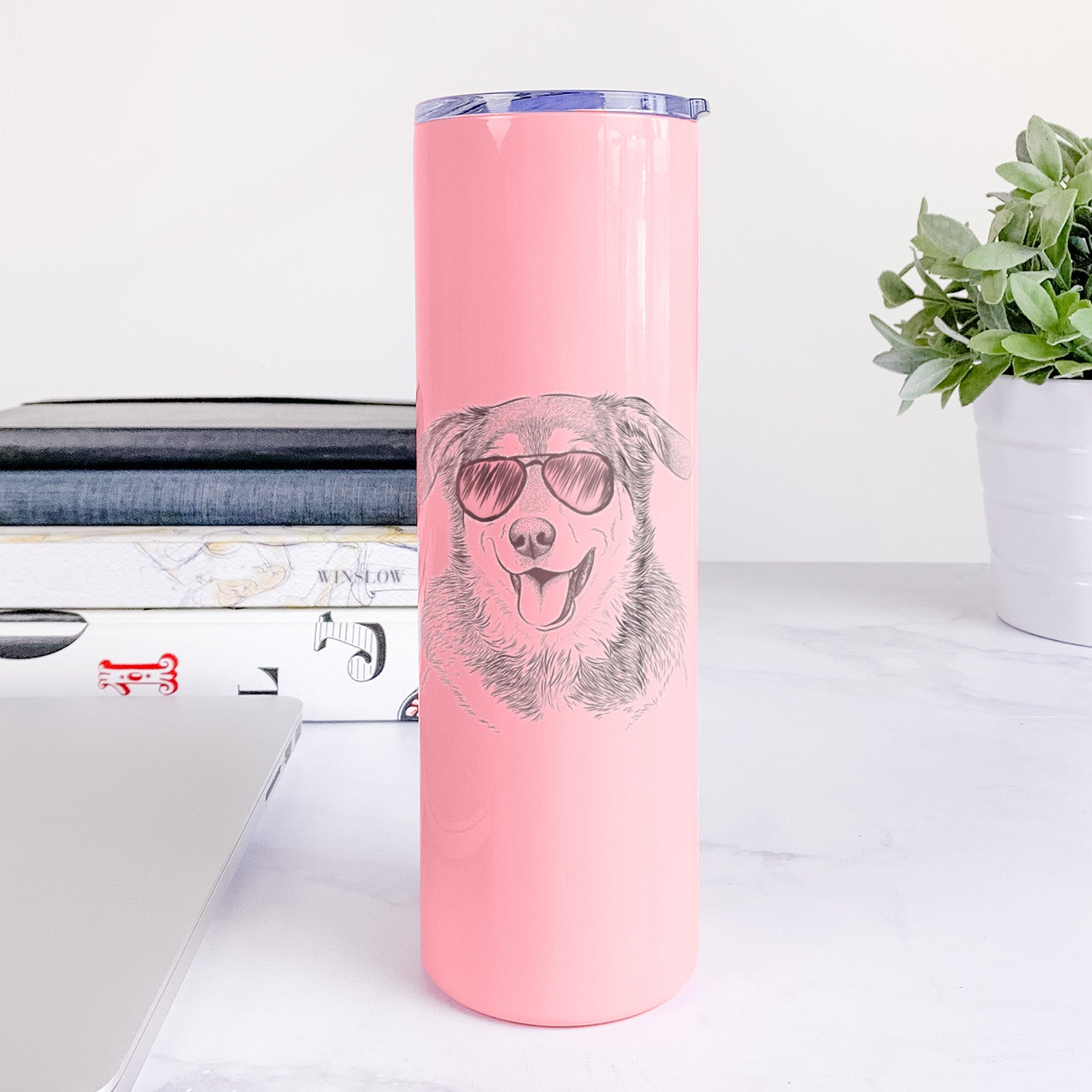 Lance the Lab/Shepherd Mix - 20oz Skinny Tumbler