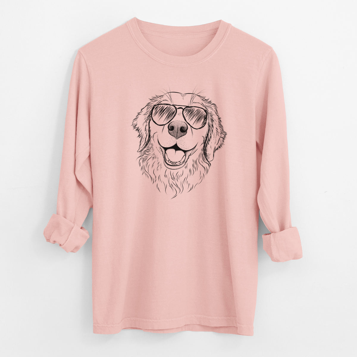 Aviator Legend the Golden Retriever - Men's Heavyweight 100% Cotton Long Sleeve