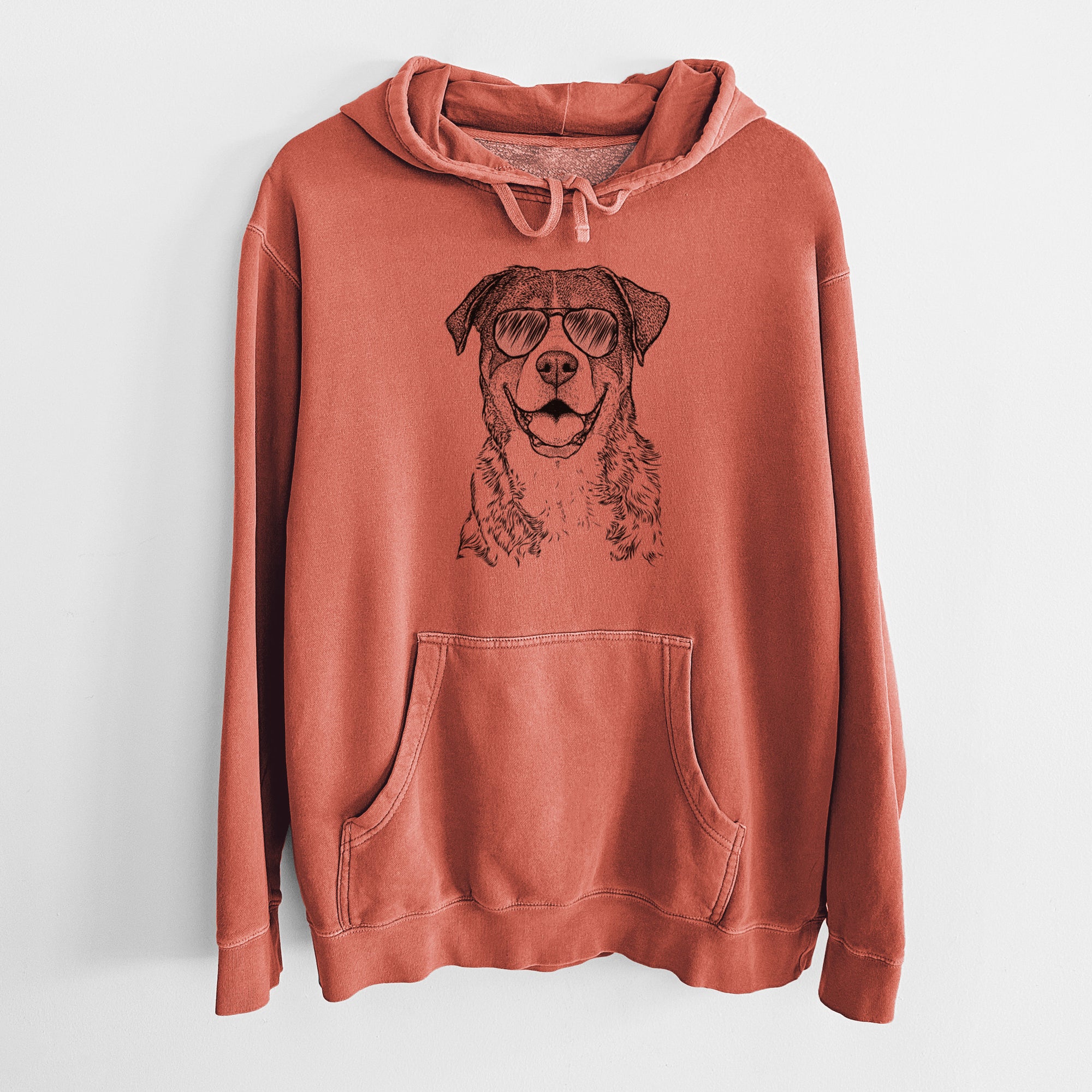 Aviator Leon the Greater Swiss Mountain Dog - Unisex Pigment Dyed Hoodie