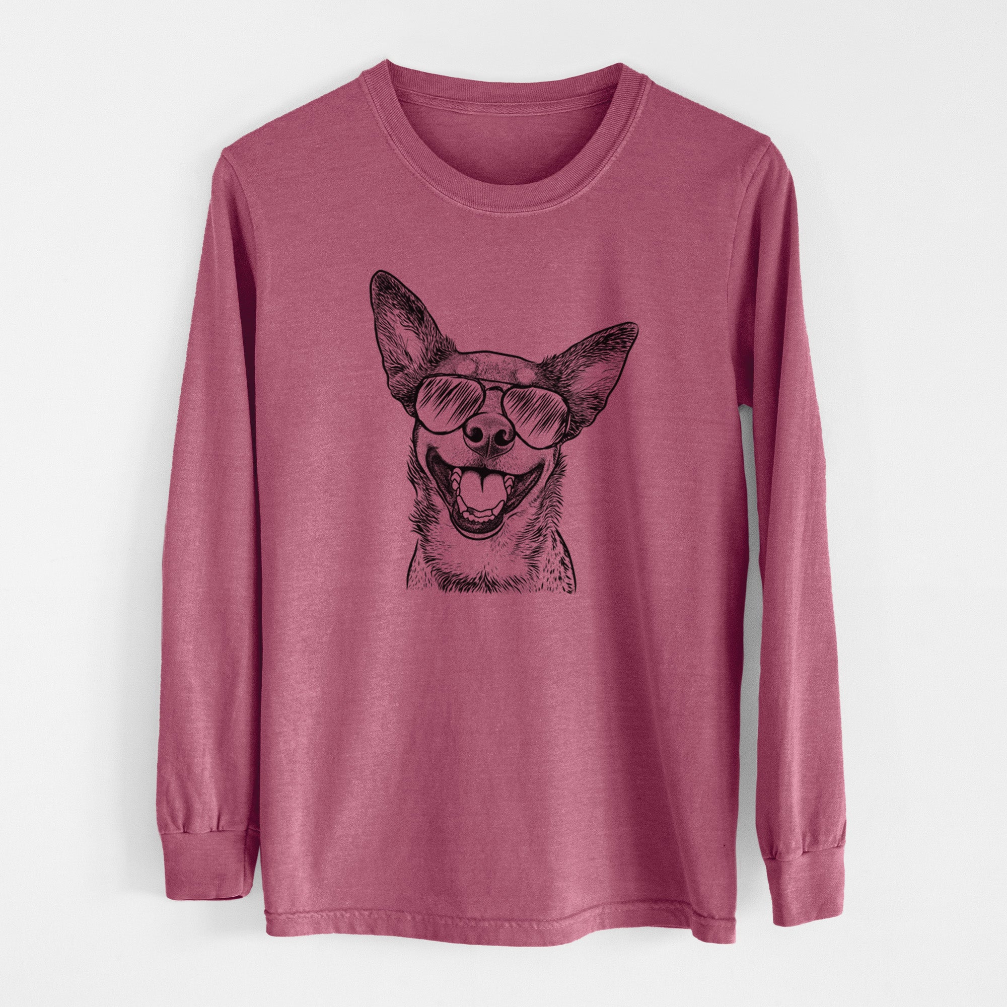 Aviator Lily the Australian Cattle Dog - Men's Heavyweight 100% Cotton Long Sleeve