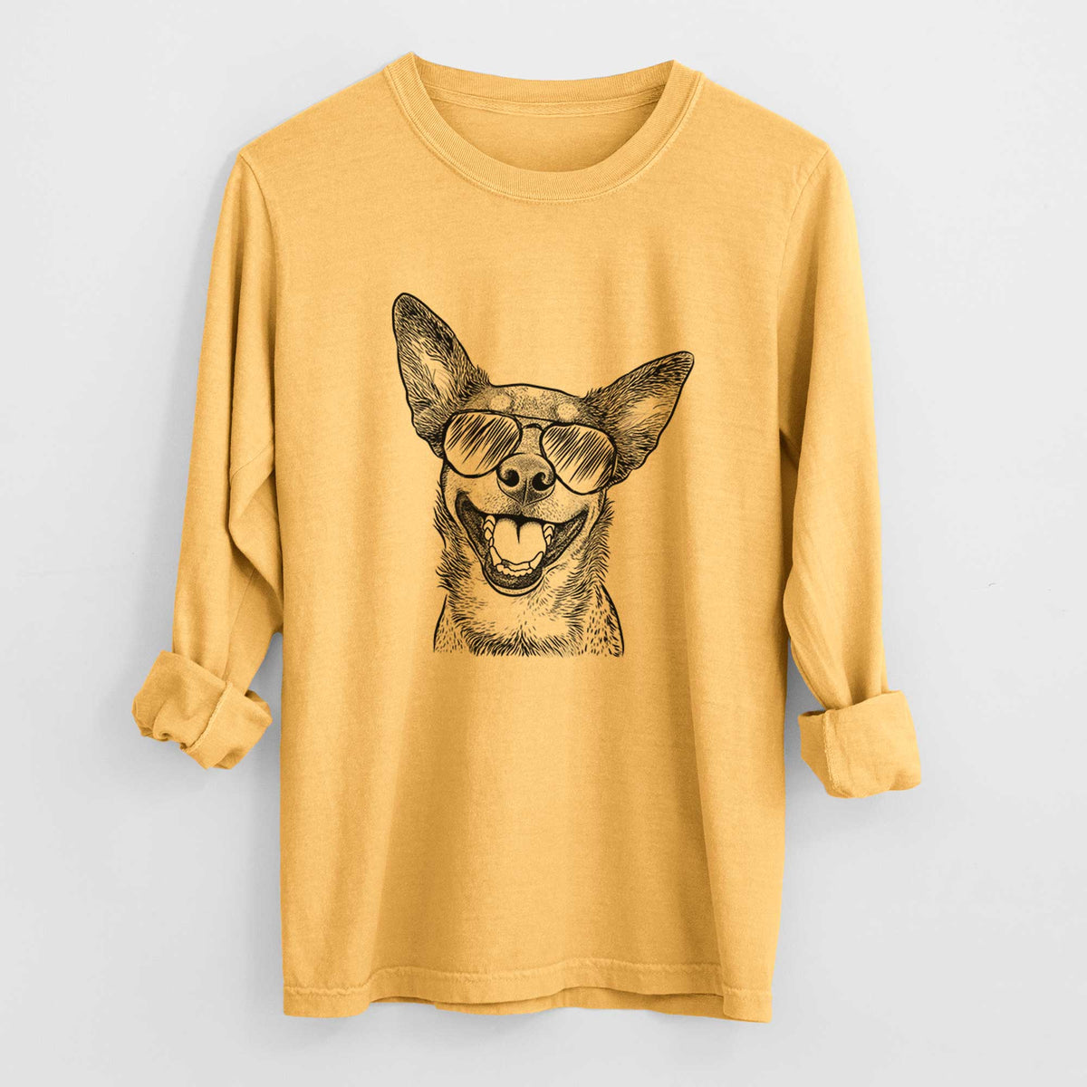 Aviator Lily the Australian Cattle Dog - Men's Heavyweight 100% Cotton Long Sleeve