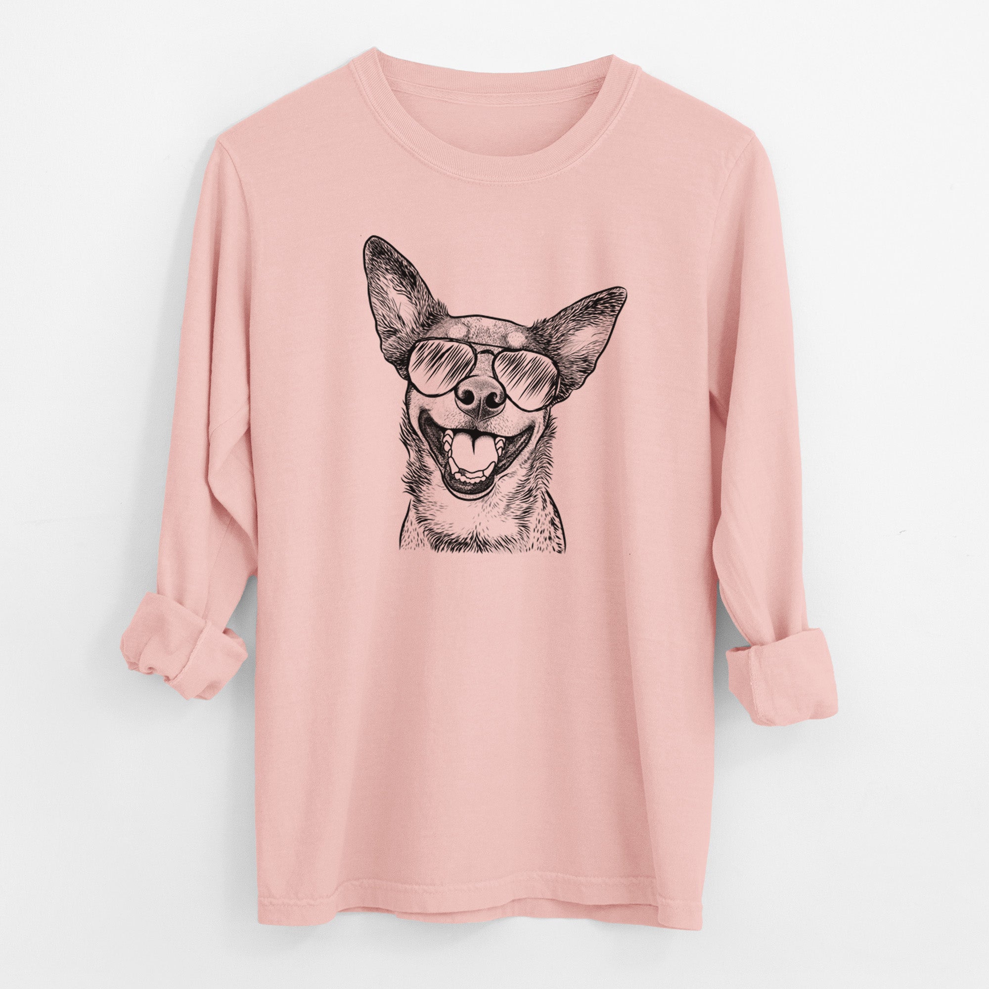Aviator Lily the Australian Cattle Dog - Men's Heavyweight 100% Cotton Long Sleeve