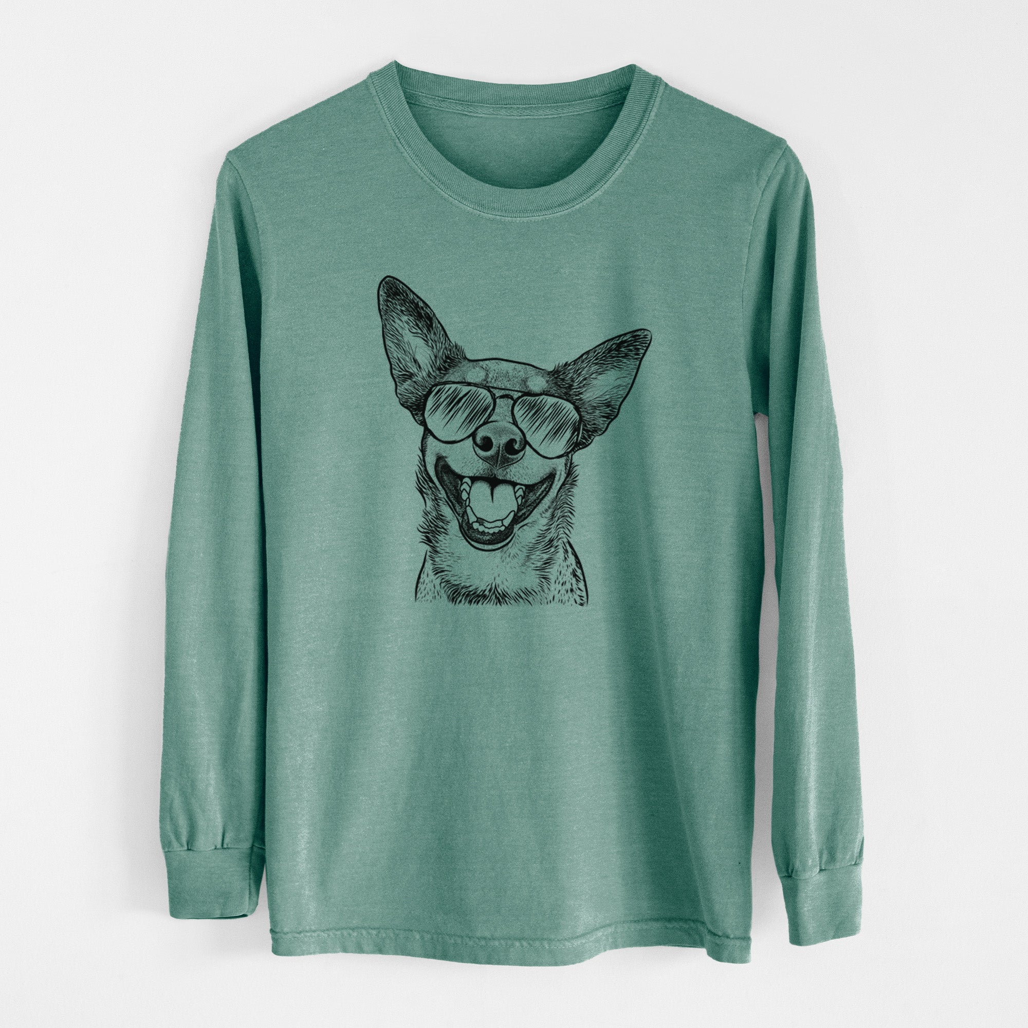Aviator Lily the Australian Cattle Dog - Men's Heavyweight 100% Cotton Long Sleeve