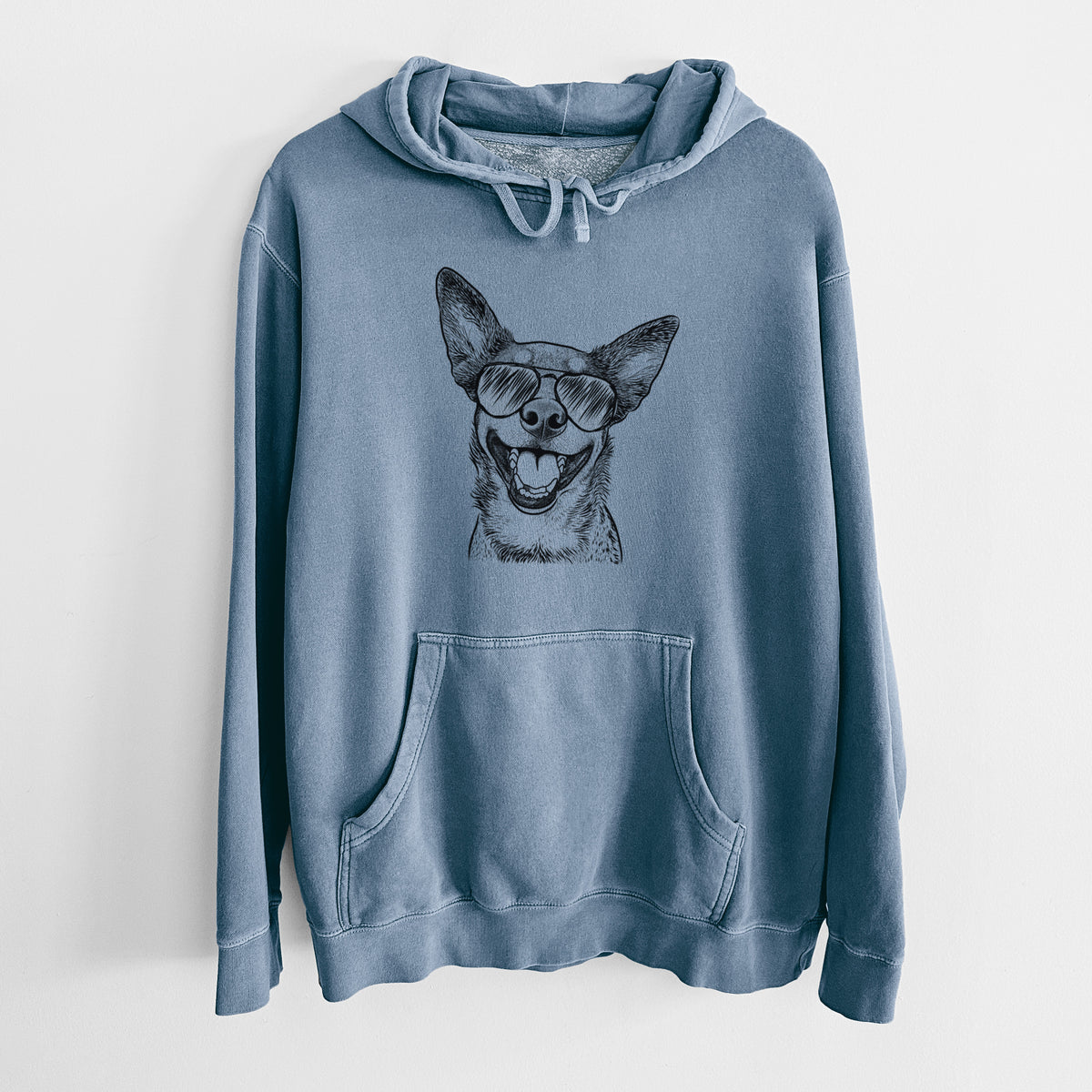 Aviator Lily the Australian Cattle Dog - Unisex Pigment Dyed Hoodie