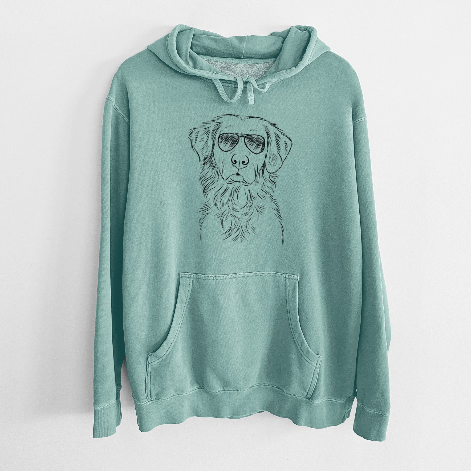 Aviator Linden the Golden Retriever - Unisex Pigment Dyed Hoodie