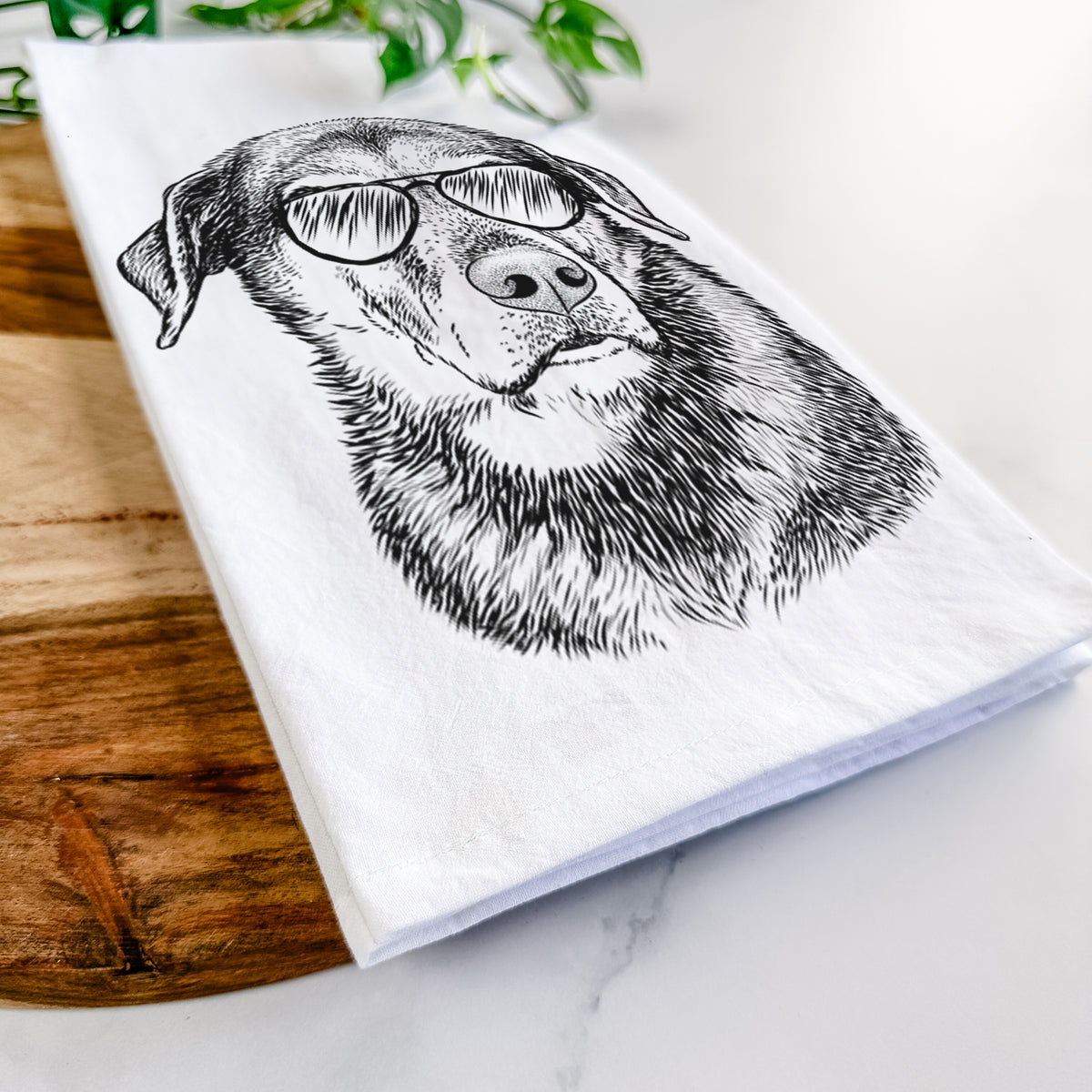 Lobo the Shepherd Mix Tea Towel