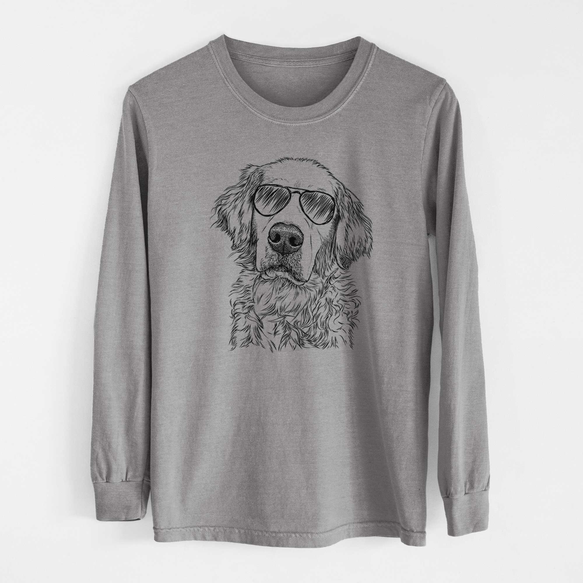 Aviator Loganator the Golden Retriever - Men's Heavyweight 100% Cotton Long Sleeve