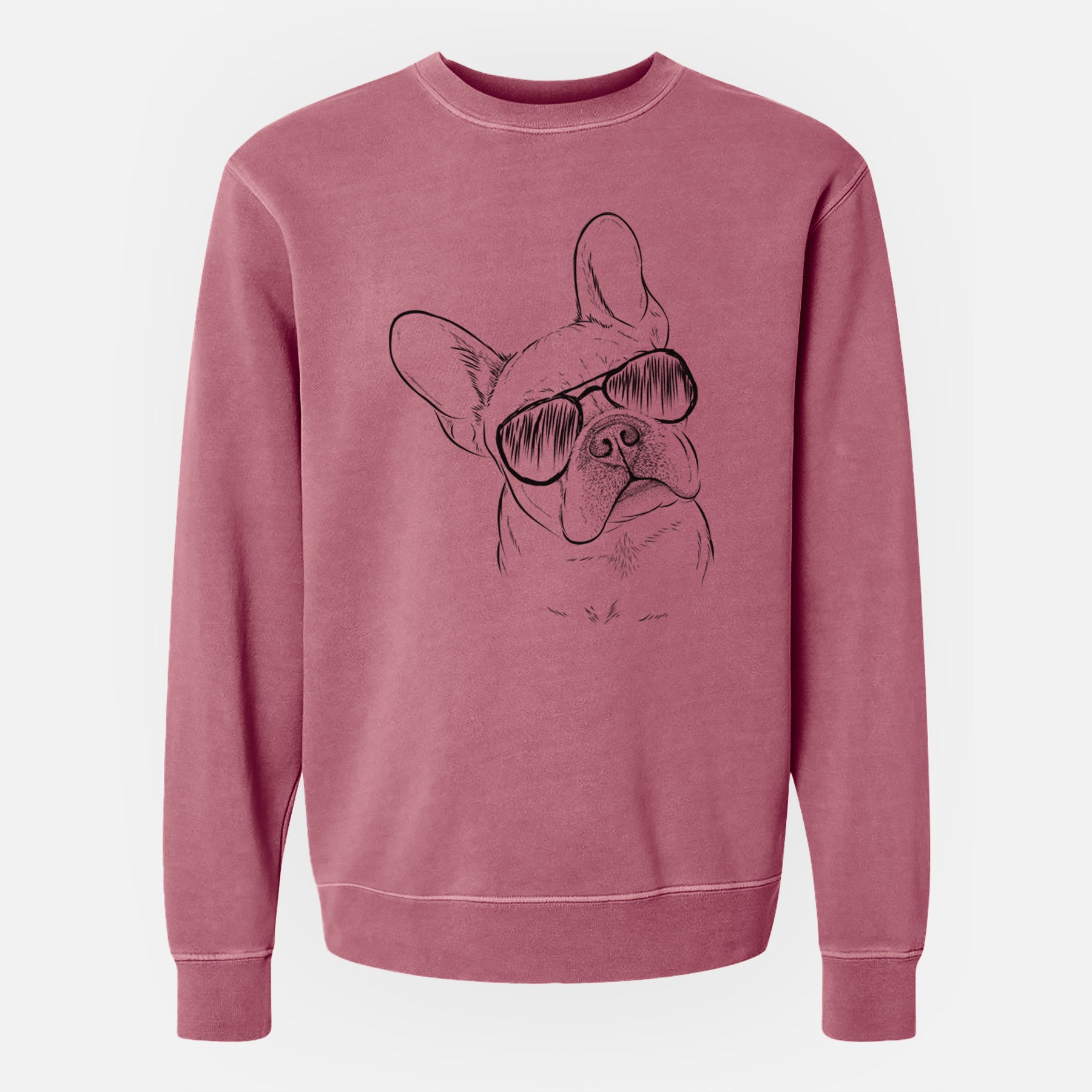 Aviator Loki the French Bulldog - Unisex Pigment Dyed Crew Sweatshirt