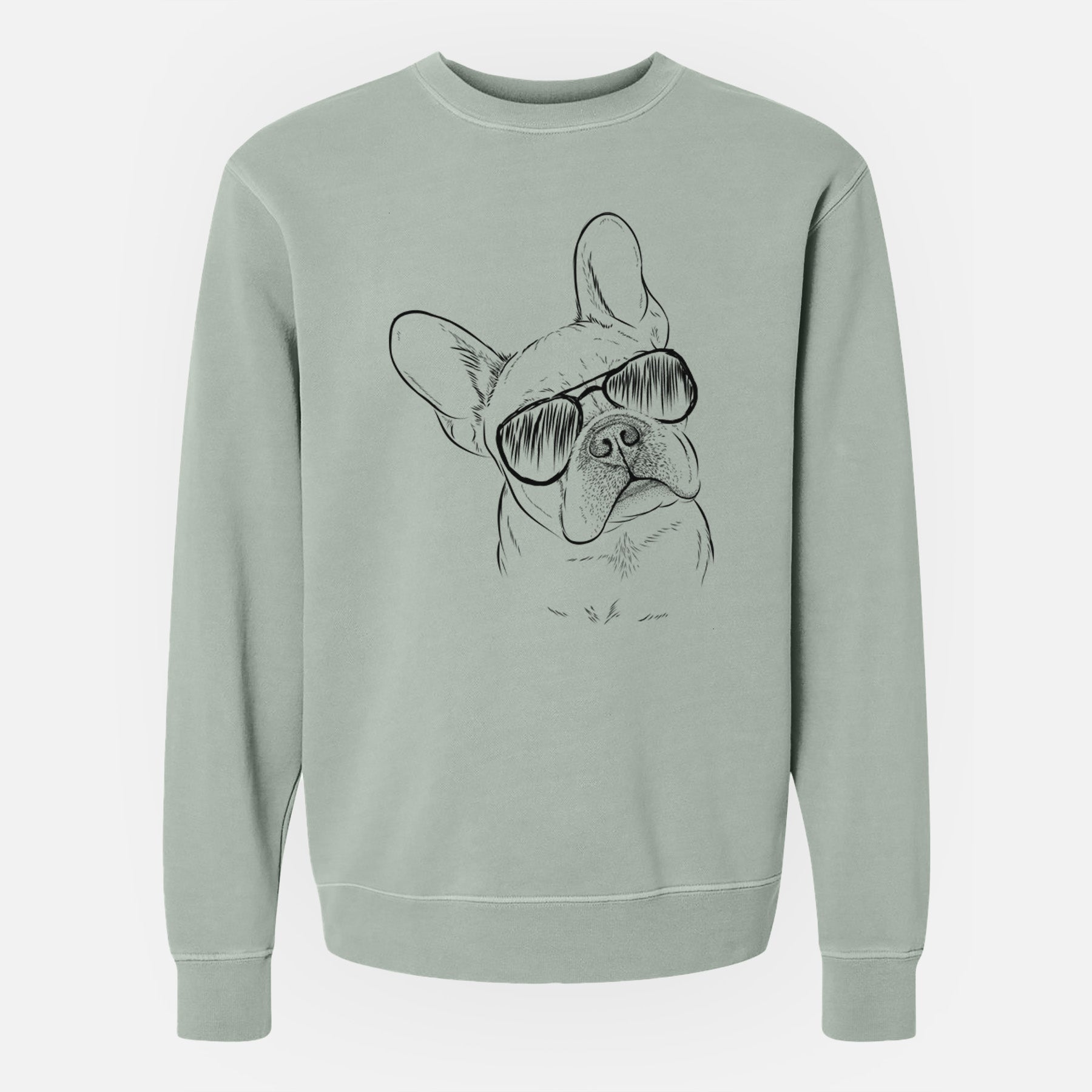 Aviator Loki the French Bulldog - Unisex Pigment Dyed Crew Sweatshirt