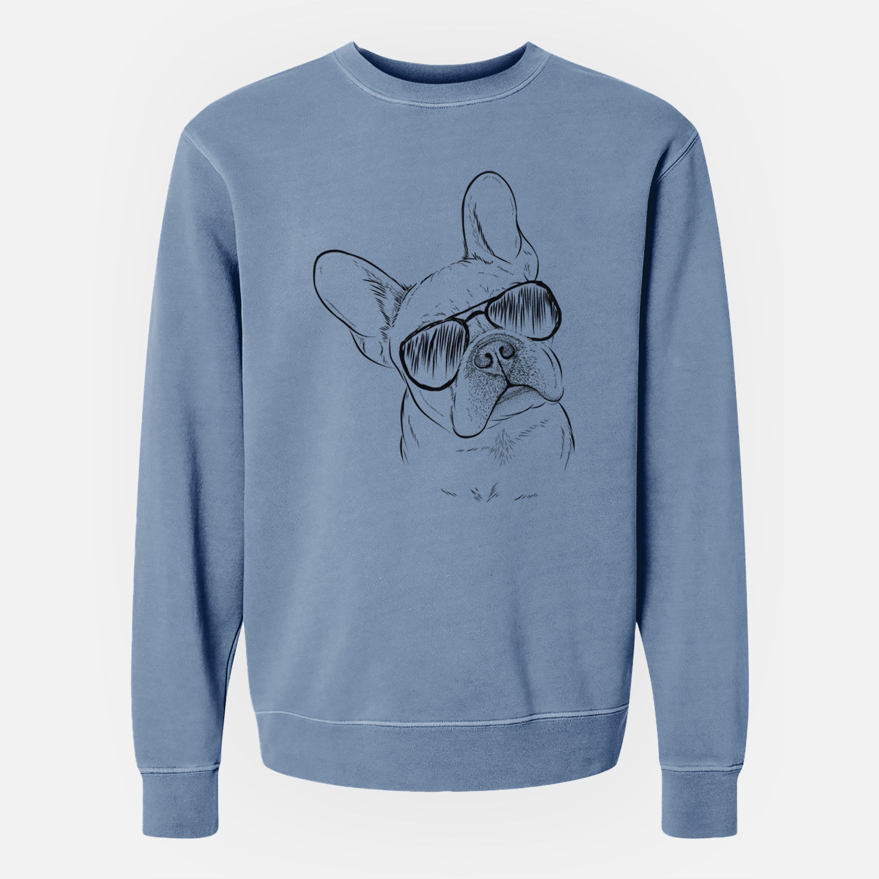 Aviator Loki the French Bulldog - Unisex Pigment Dyed Crew Sweatshirt