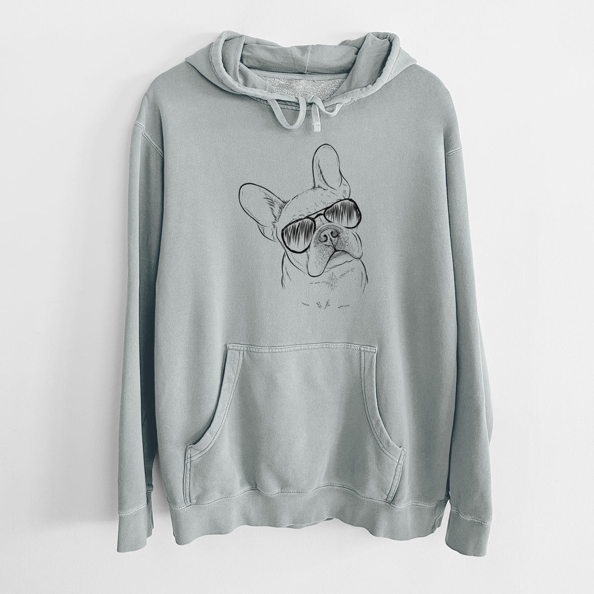 Aviator Loki the French Bulldog - Unisex Pigment Dyed Hoodie