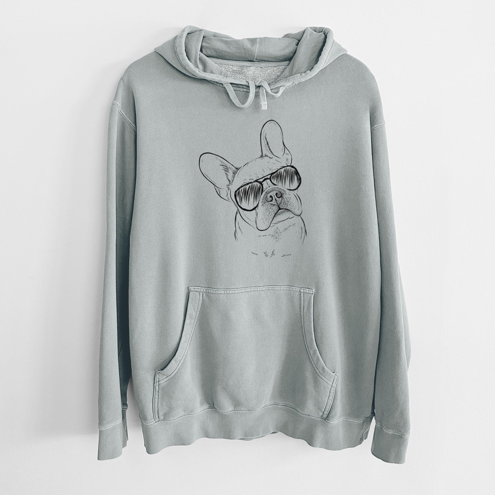 Aviator Loki the French Bulldog - Unisex Pigment Dyed Hoodie