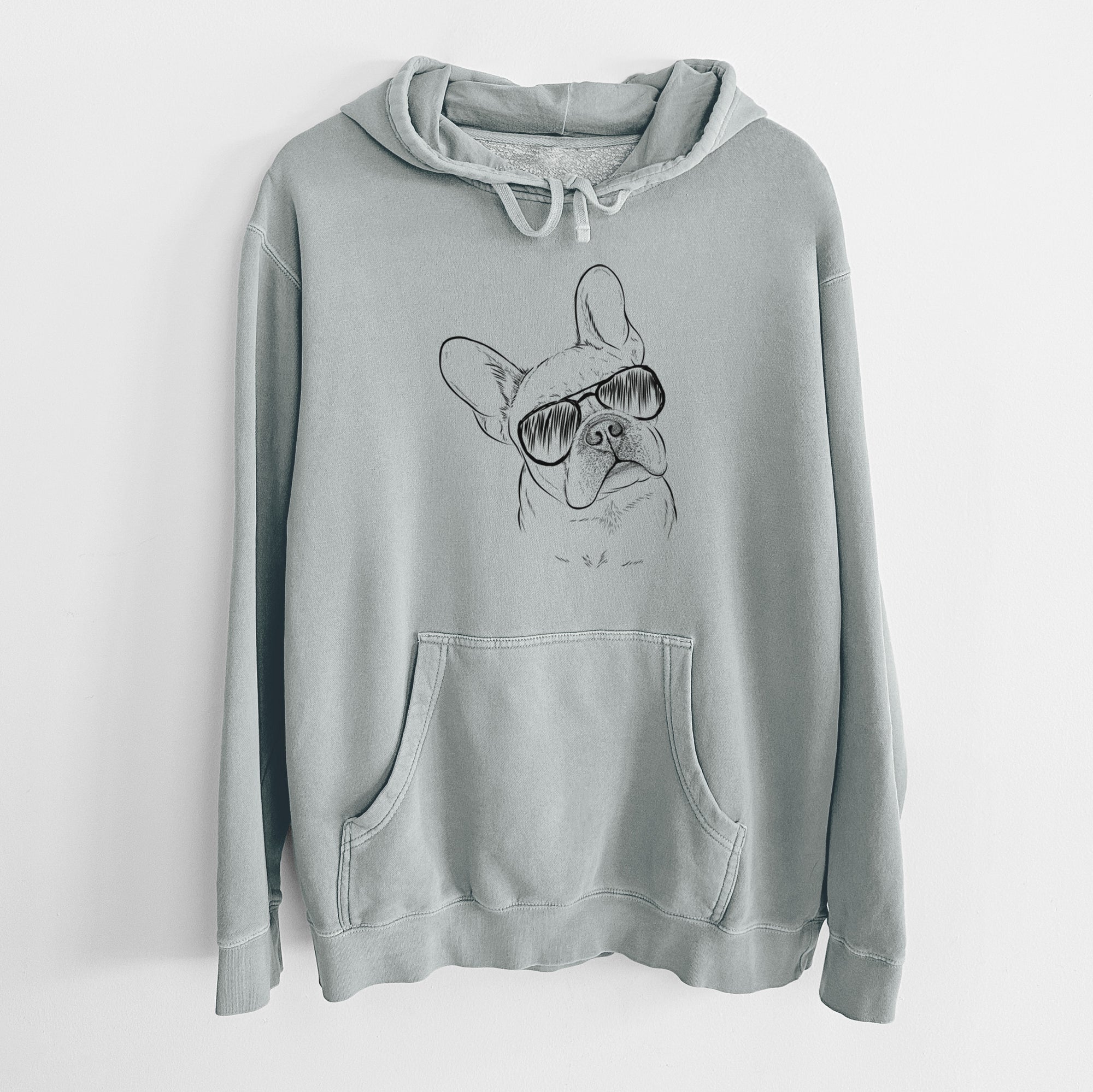 Aviator Loki the French Bulldog - Unisex Pigment Dyed Hoodie