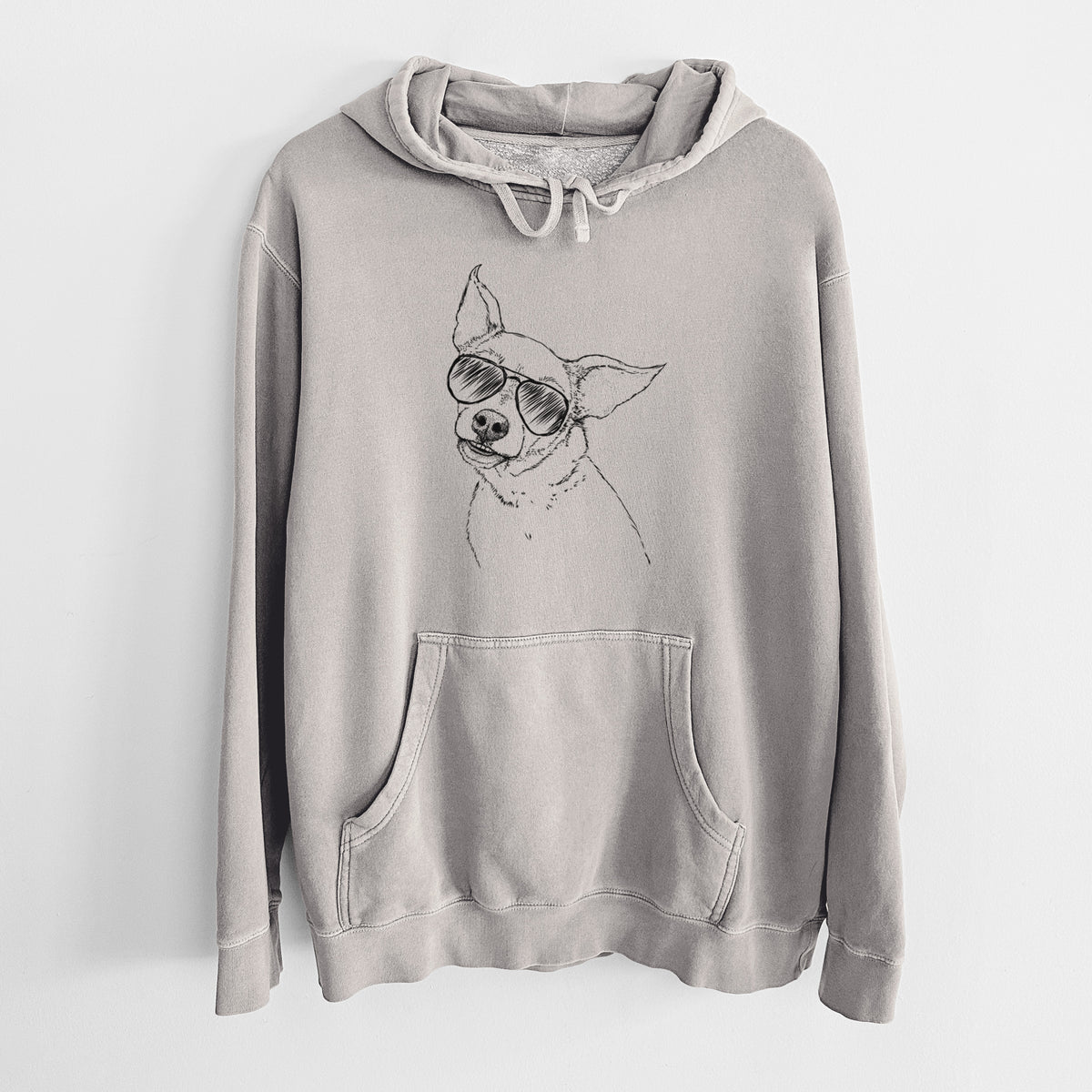 Aviator Lola the Chiweenie - Unisex Pigment Dyed Hoodie