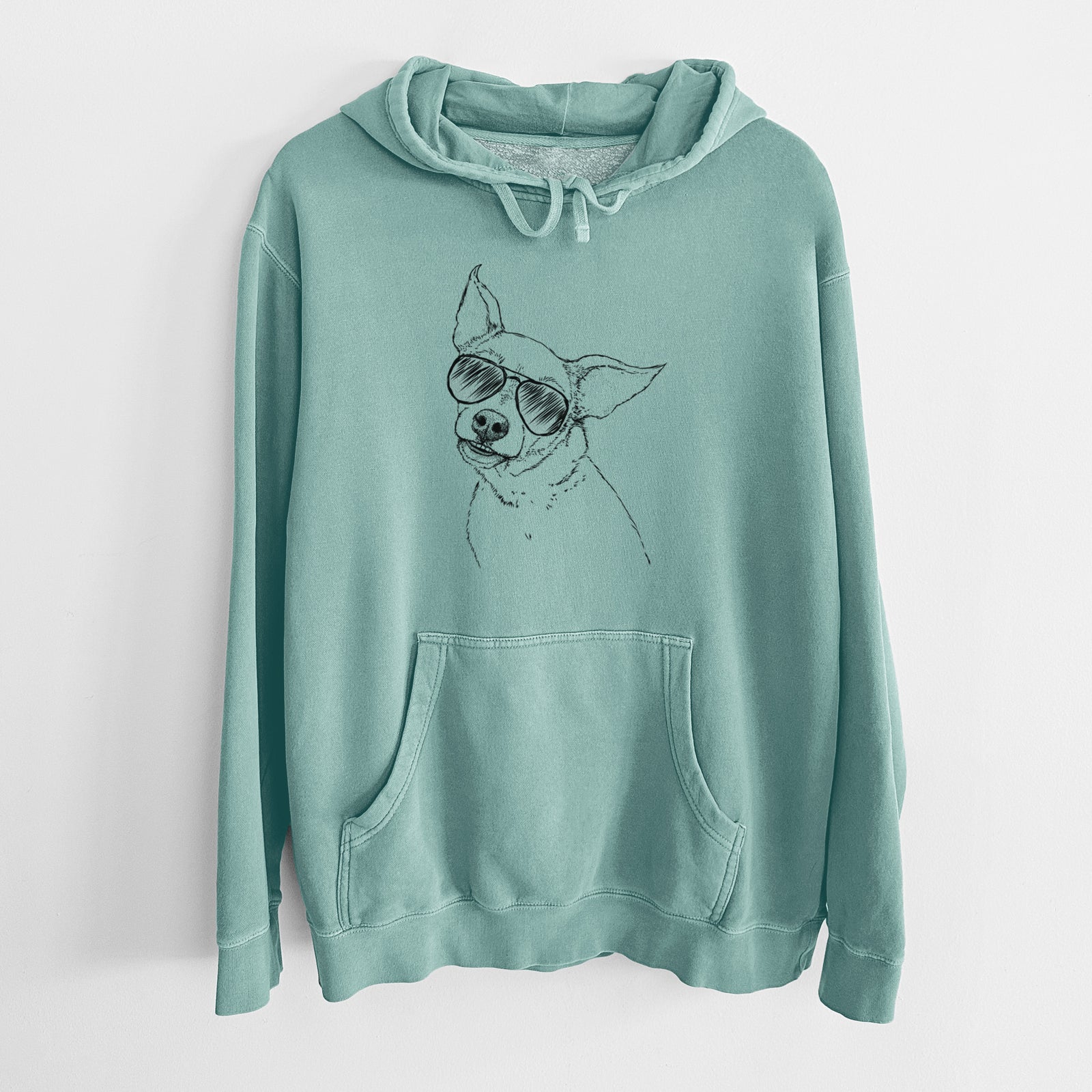 Aviator Lola the Chiweenie - Unisex Pigment Dyed Hoodie