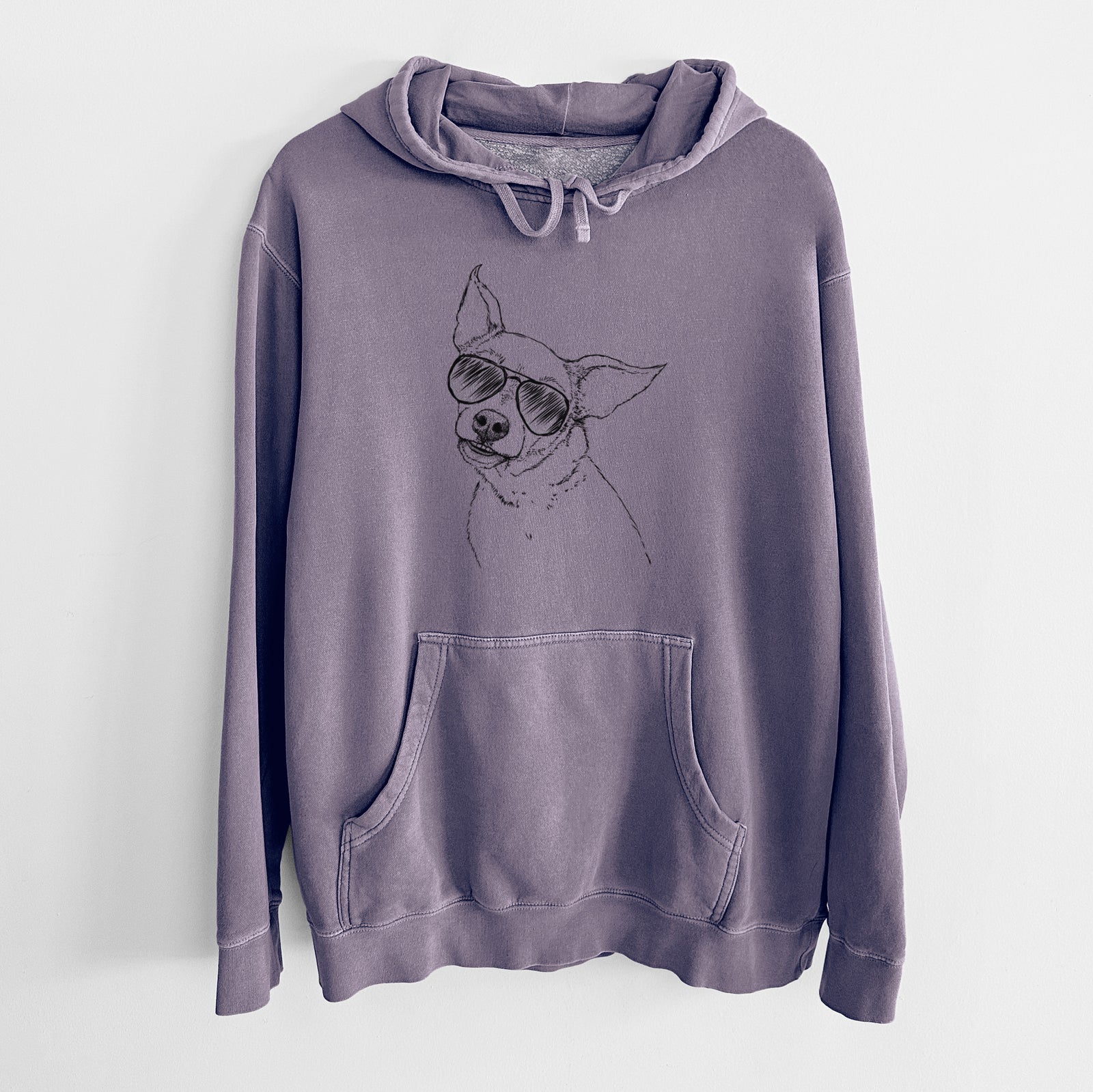 Aviator Lola the Chiweenie - Unisex Pigment Dyed Hoodie