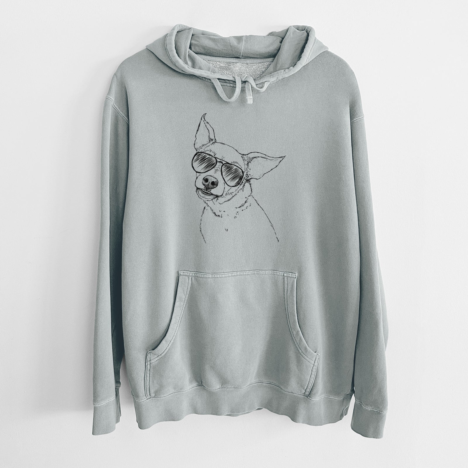 Aviator Lola the Chiweenie - Unisex Pigment Dyed Hoodie
