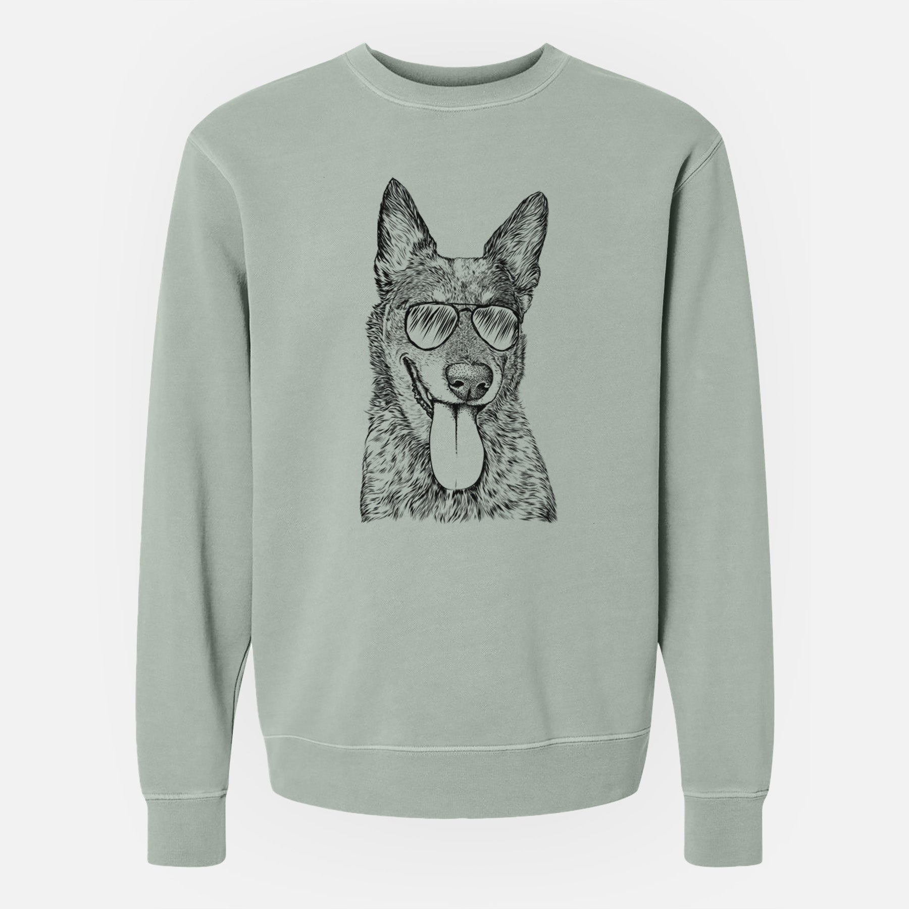 Aviator Madison the Blue Heeler - Unisex Pigment Dyed Crew Sweatshirt