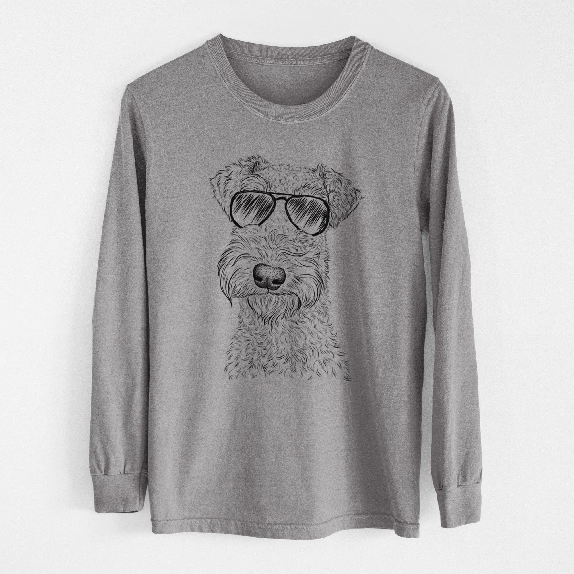 Aviator Roc Haven Maggie May the Airedale Terrier - Men's Heavyweight 100% Cotton Long Sleeve