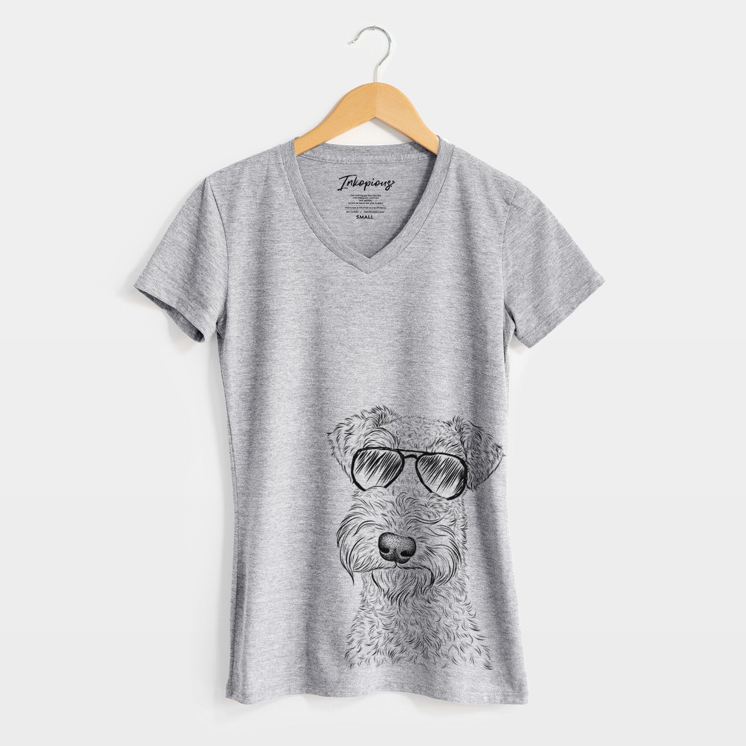 Aviator Roc Haven Maggie May the Airedale Terrier - Women's V-neck Shirt