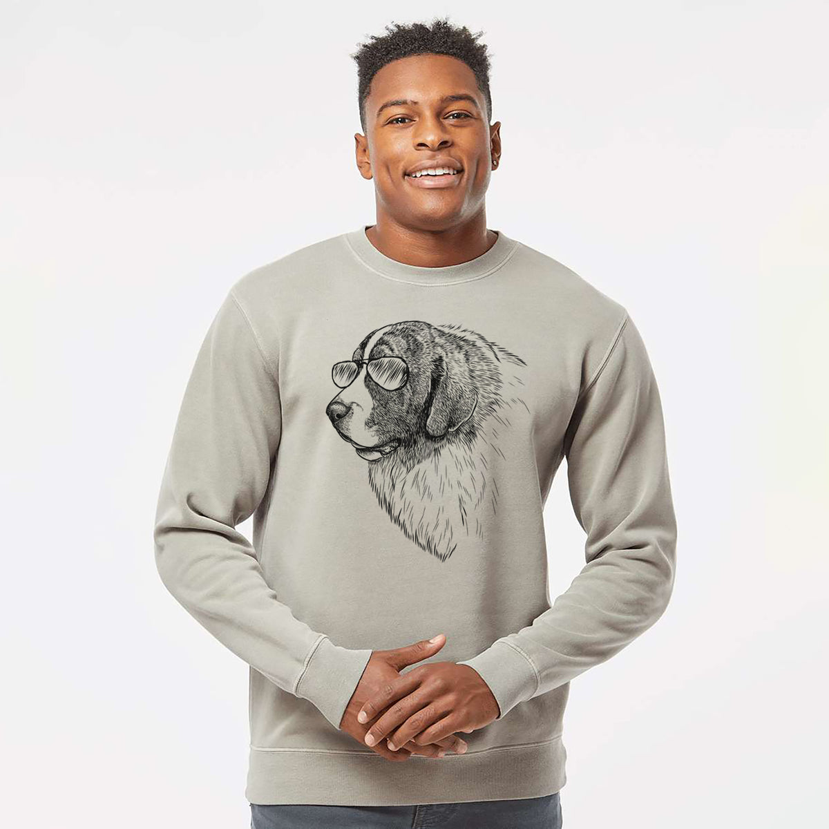 Aviator Magnus the Pyrenean Mastiff - Unisex Pigment Dyed Crew Sweatshirt