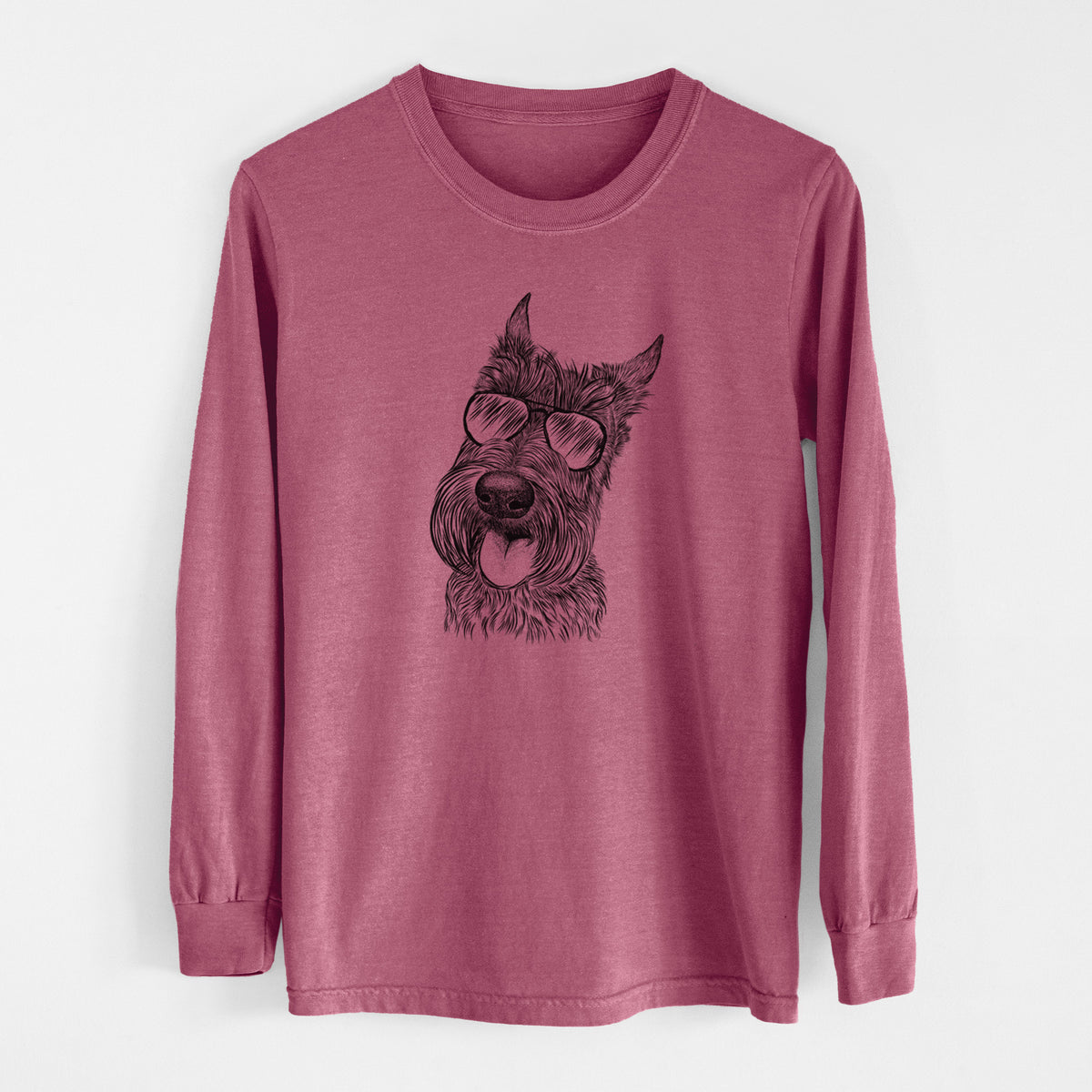 Aviator Magnus the Scottish Terrier - Men's Heavyweight 100% Cotton Long Sleeve