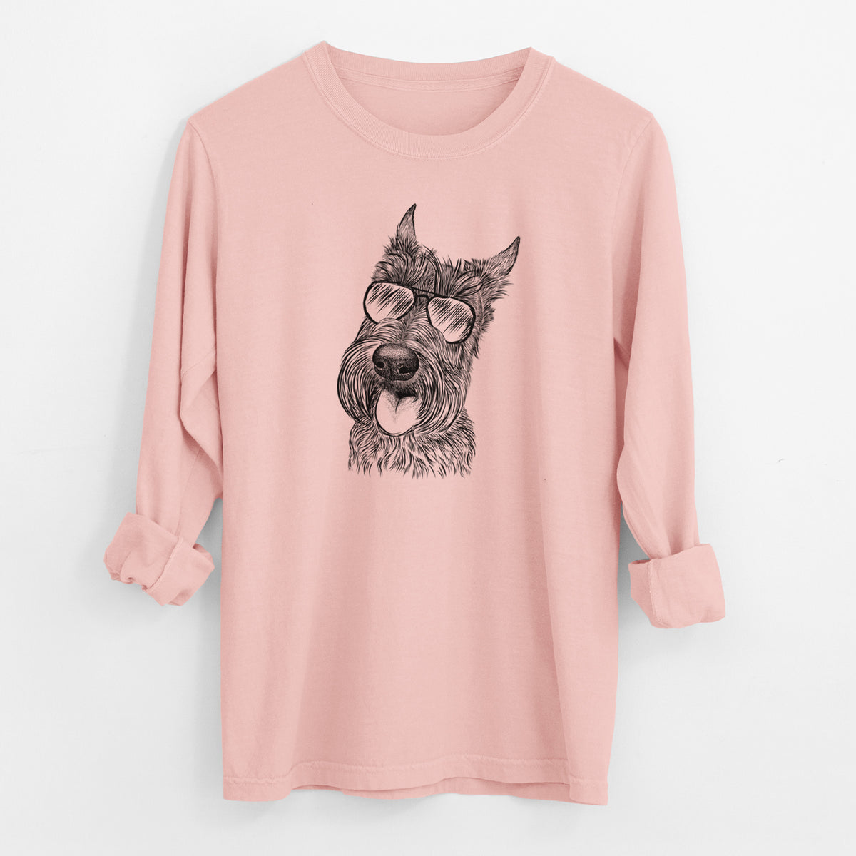 Aviator Magnus the Scottish Terrier - Men's Heavyweight 100% Cotton Long Sleeve