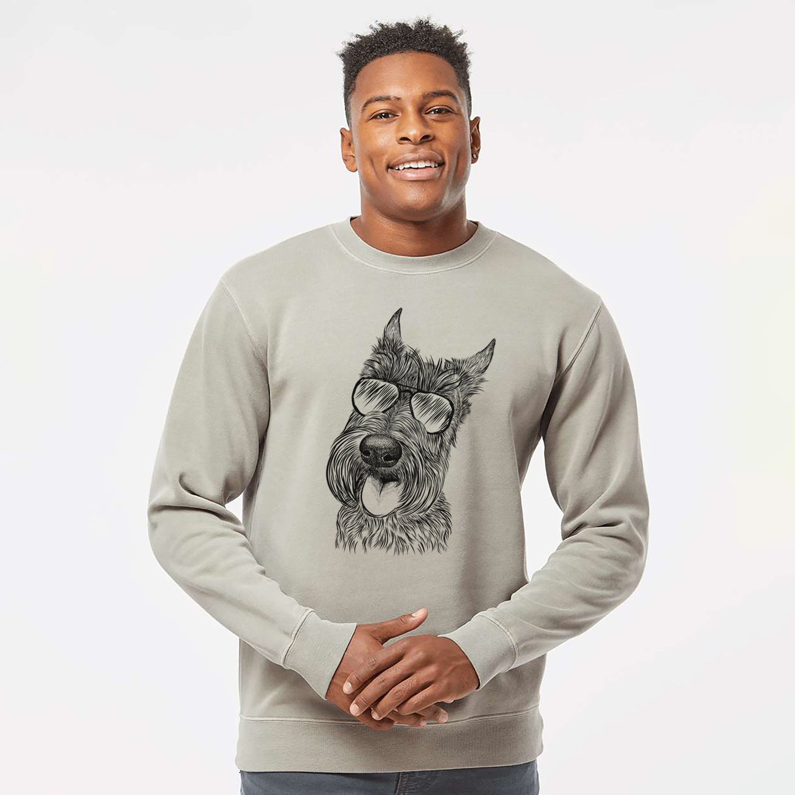 Aviator Magnus the Scottish Terrier - Unisex Pigment Dyed Crew Sweatshirt