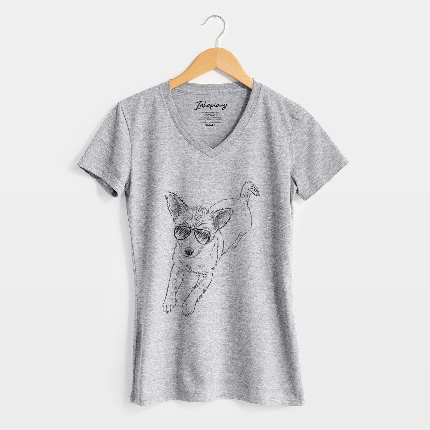 Aviator Maisie the Terrier Mix - Women's V-neck Shirt