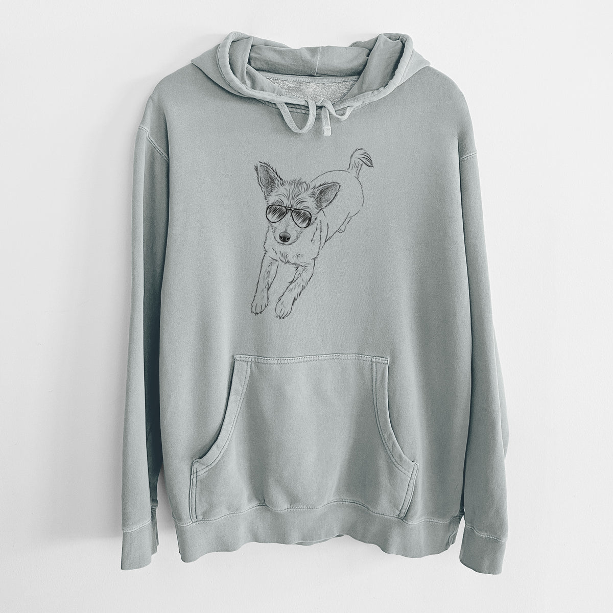 Aviator Maisie the Terrier Mix - Unisex Pigment Dyed Hoodie