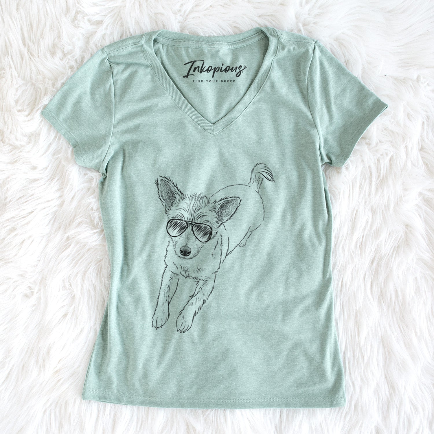 Aviator Maisie the Terrier Mix - Women's V-neck Shirt