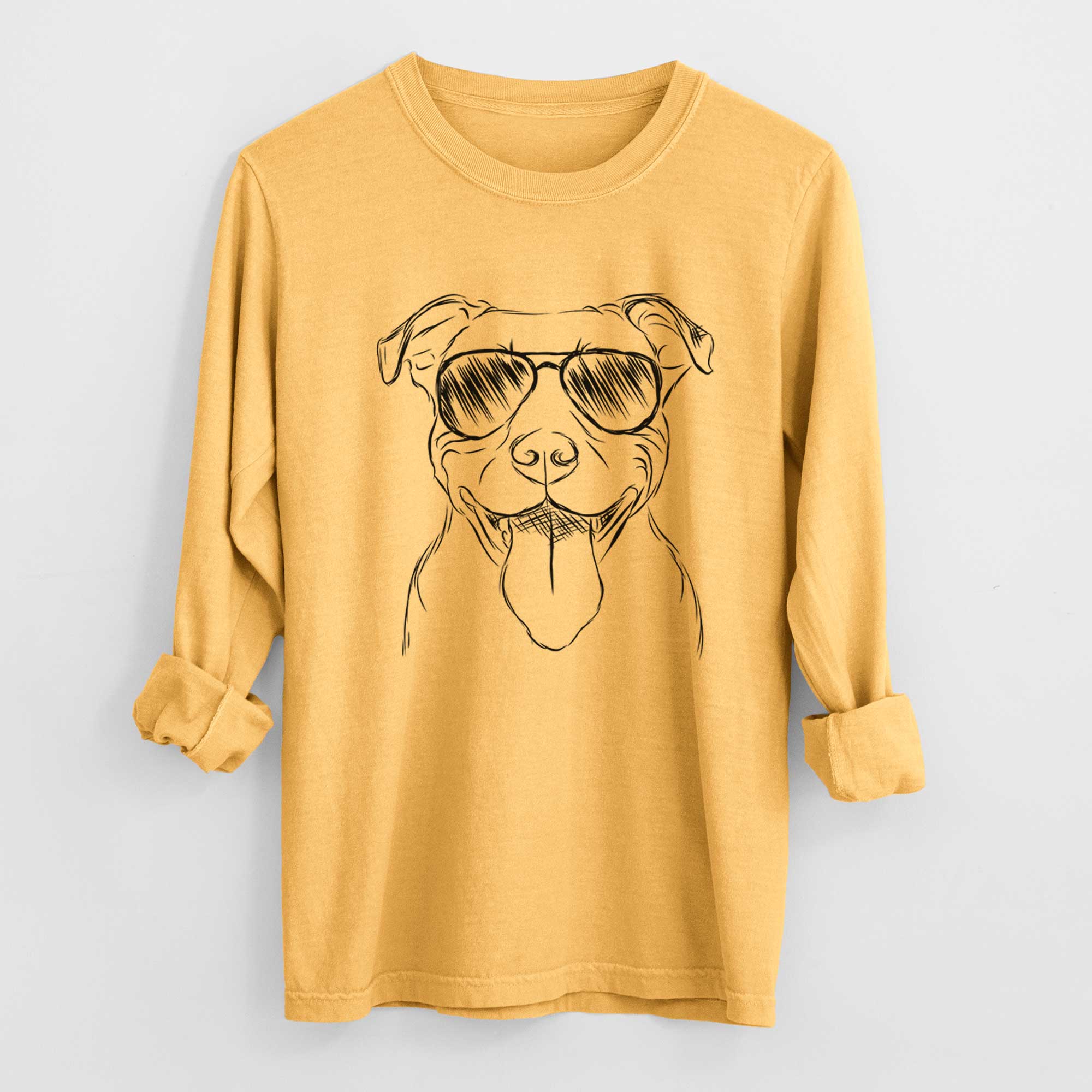 Aviator Major the Pitbull - Men's Heavyweight 100% Cotton Long Sleeve