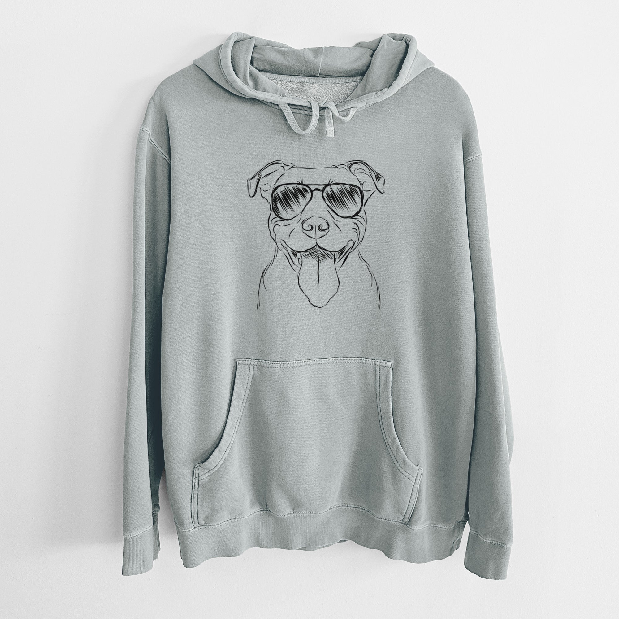 Aviator Major the Pitbull - Unisex Pigment Dyed Hoodie