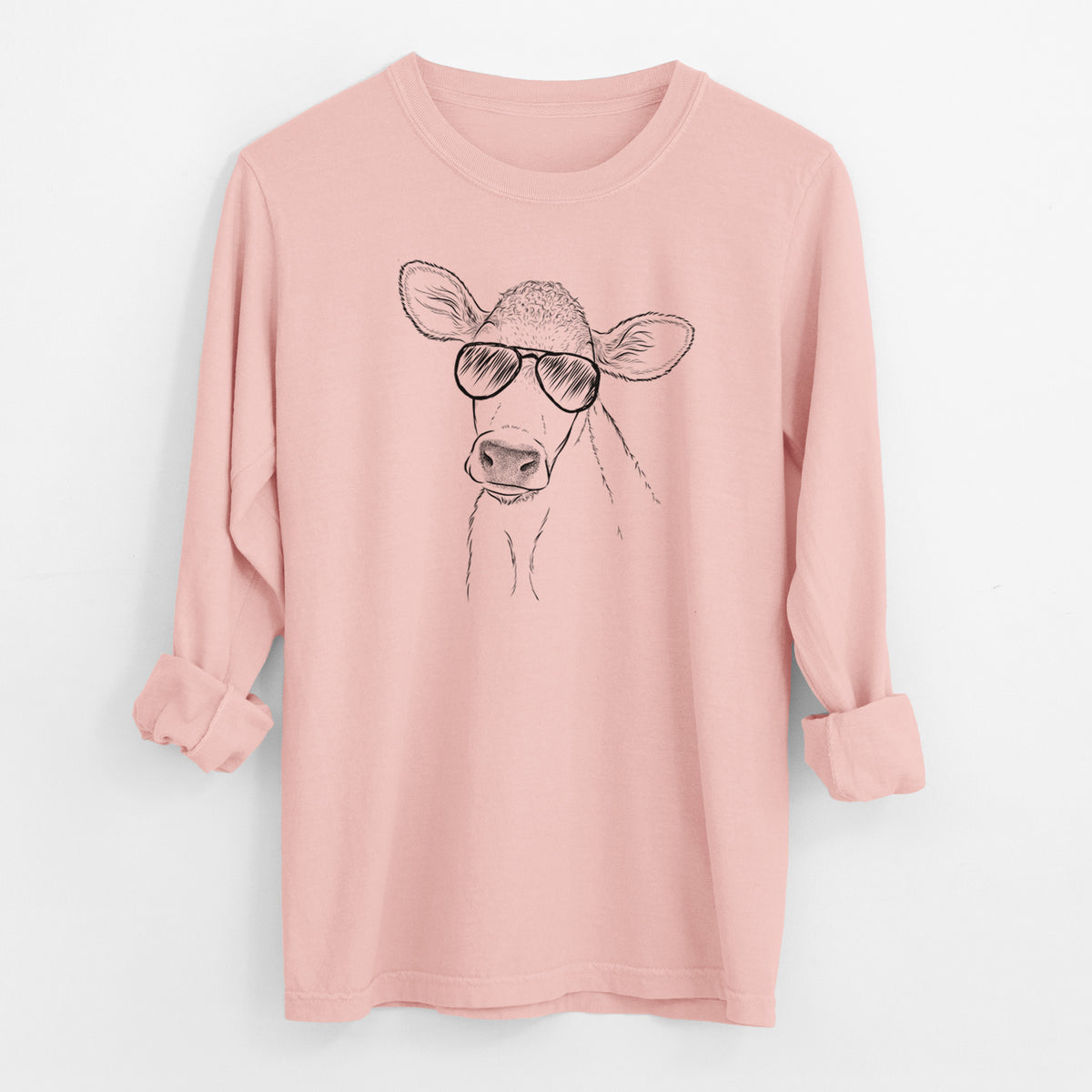 Aviator Malu the Cow - Men's Heavyweight 100% Cotton Long Sleeve