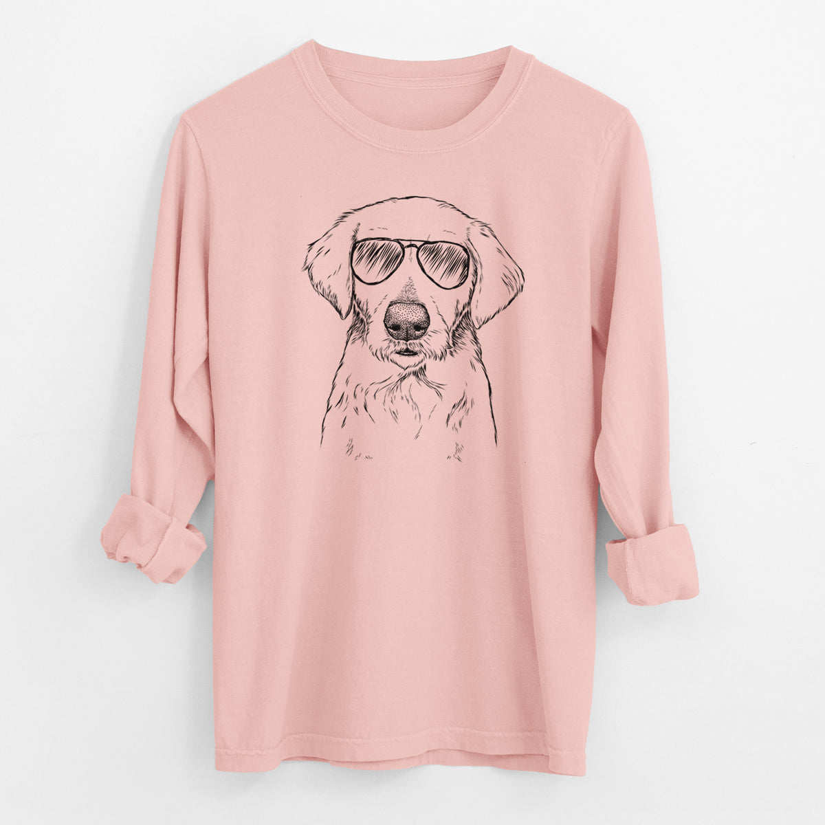 Aviator Marley Sue the Labradoodle - Men's Heavyweight 100% Cotton Long Sleeve