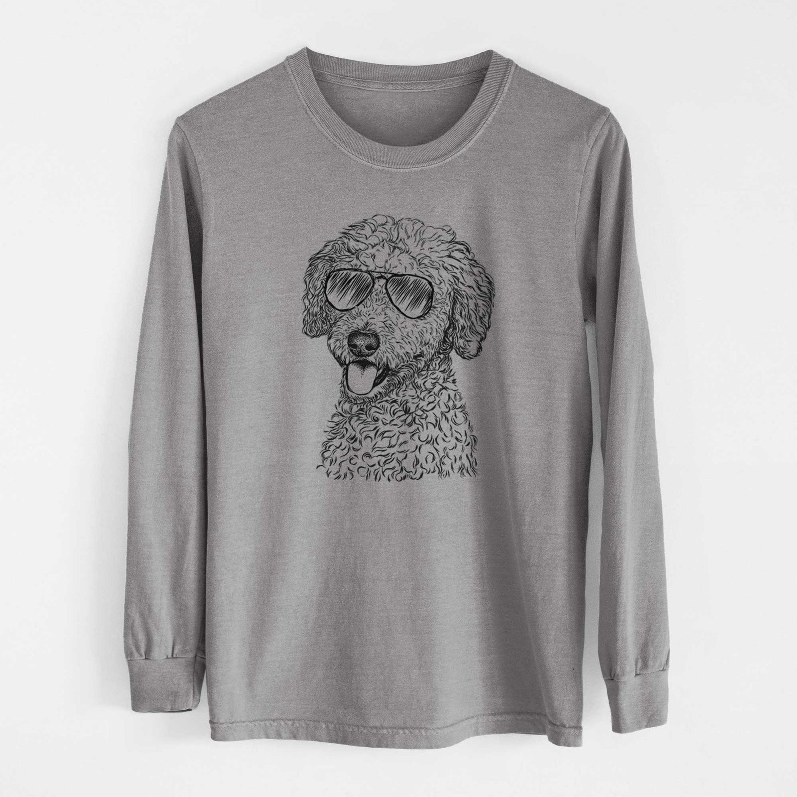 Aviator Marlow the Goldendoodle - Men's Heavyweight 100% Cotton Long Sleeve