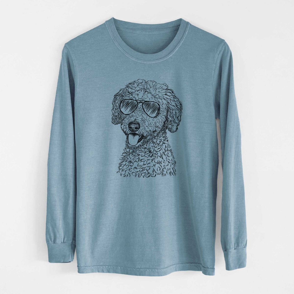 Aviator Marlow the Goldendoodle - Men's Heavyweight 100% Cotton Long Sleeve