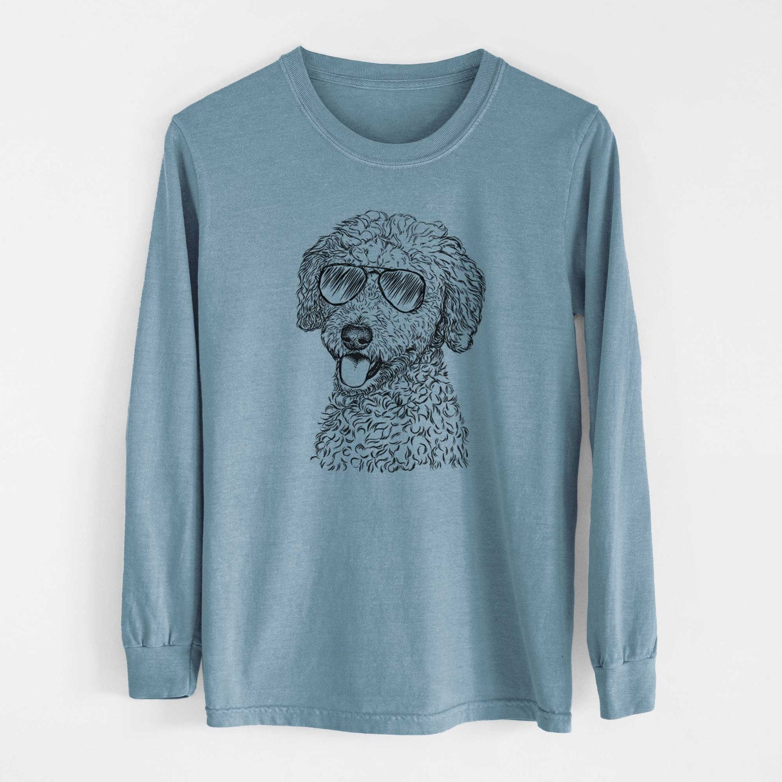 Aviator Marlow the Goldendoodle - Men's Heavyweight 100% Cotton Long Sleeve