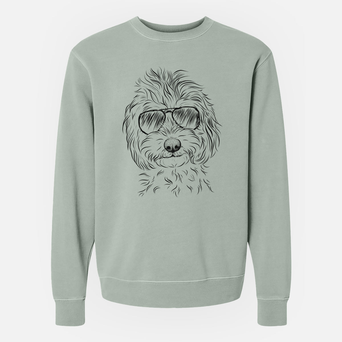 Aviator Mason the Cavapoo - Unisex Pigment Dyed Crew Sweatshirt