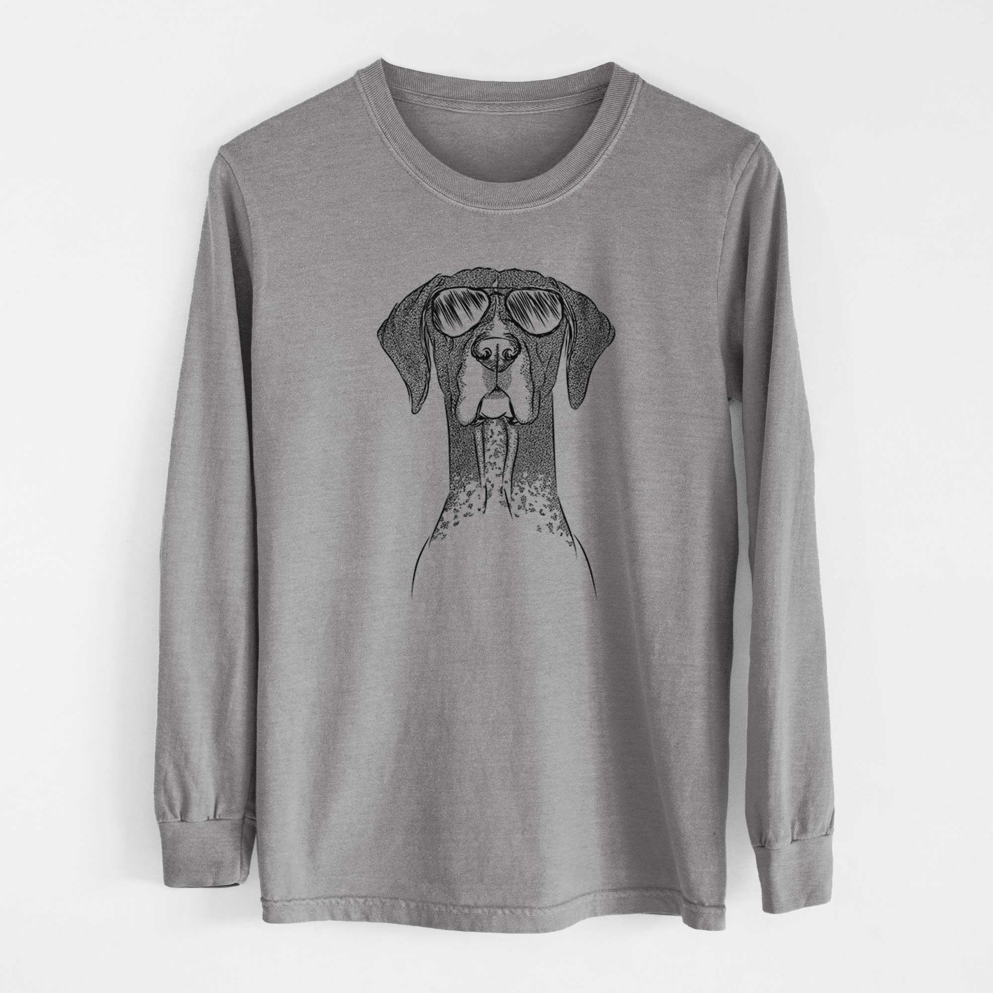 Aviator Mattis the German Shorthaired Pointer - Men's Heavyweight 100% Cotton Long Sleeve