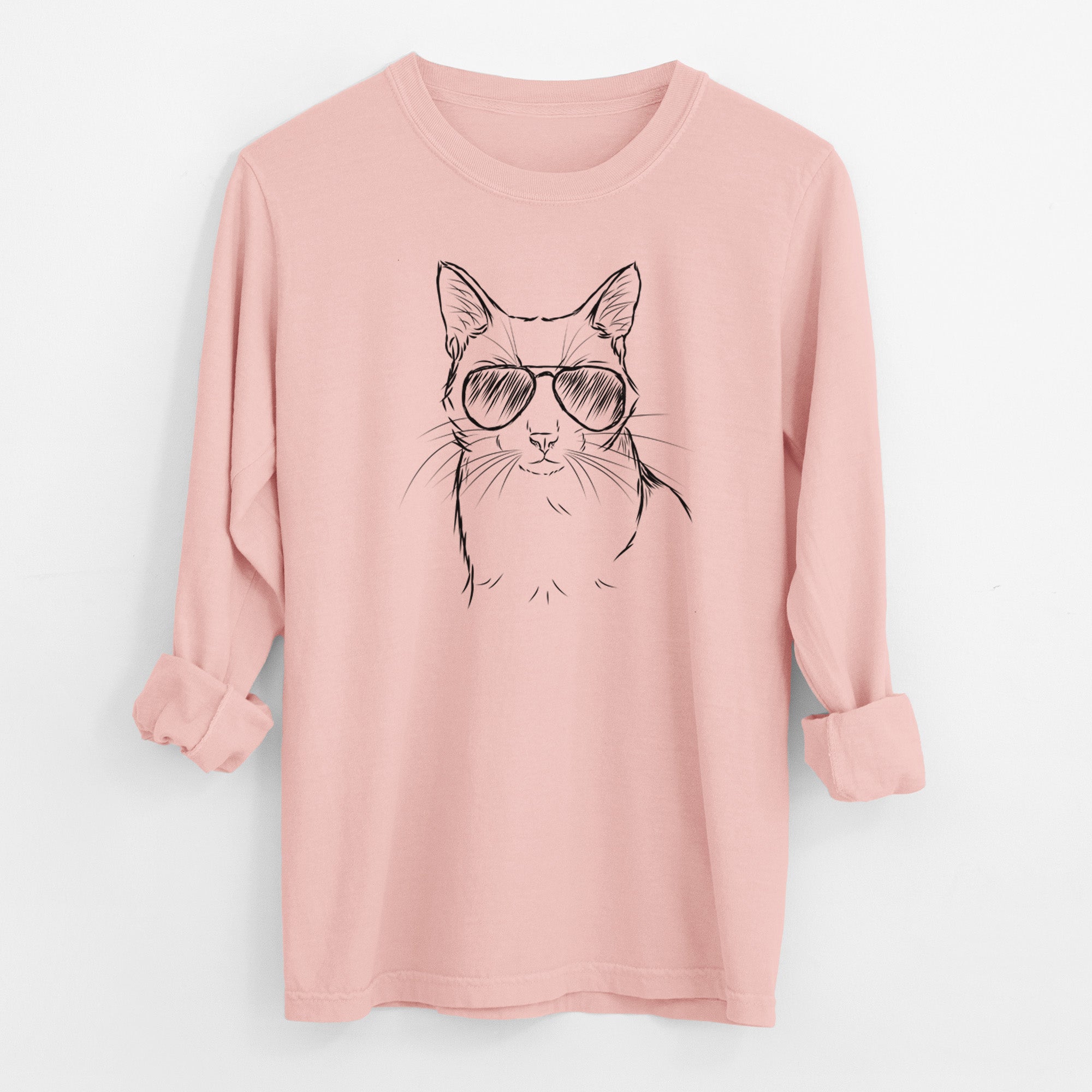 Aviator Maverick the Cat - Men's Heavyweight 100% Cotton Long Sleeve