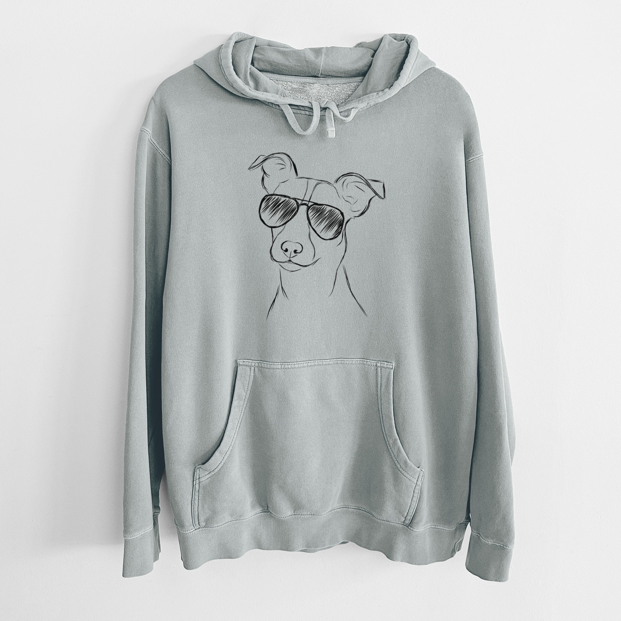 Aviator Max the Jack Russell Terrier - Unisex Pigment Dyed Hoodie