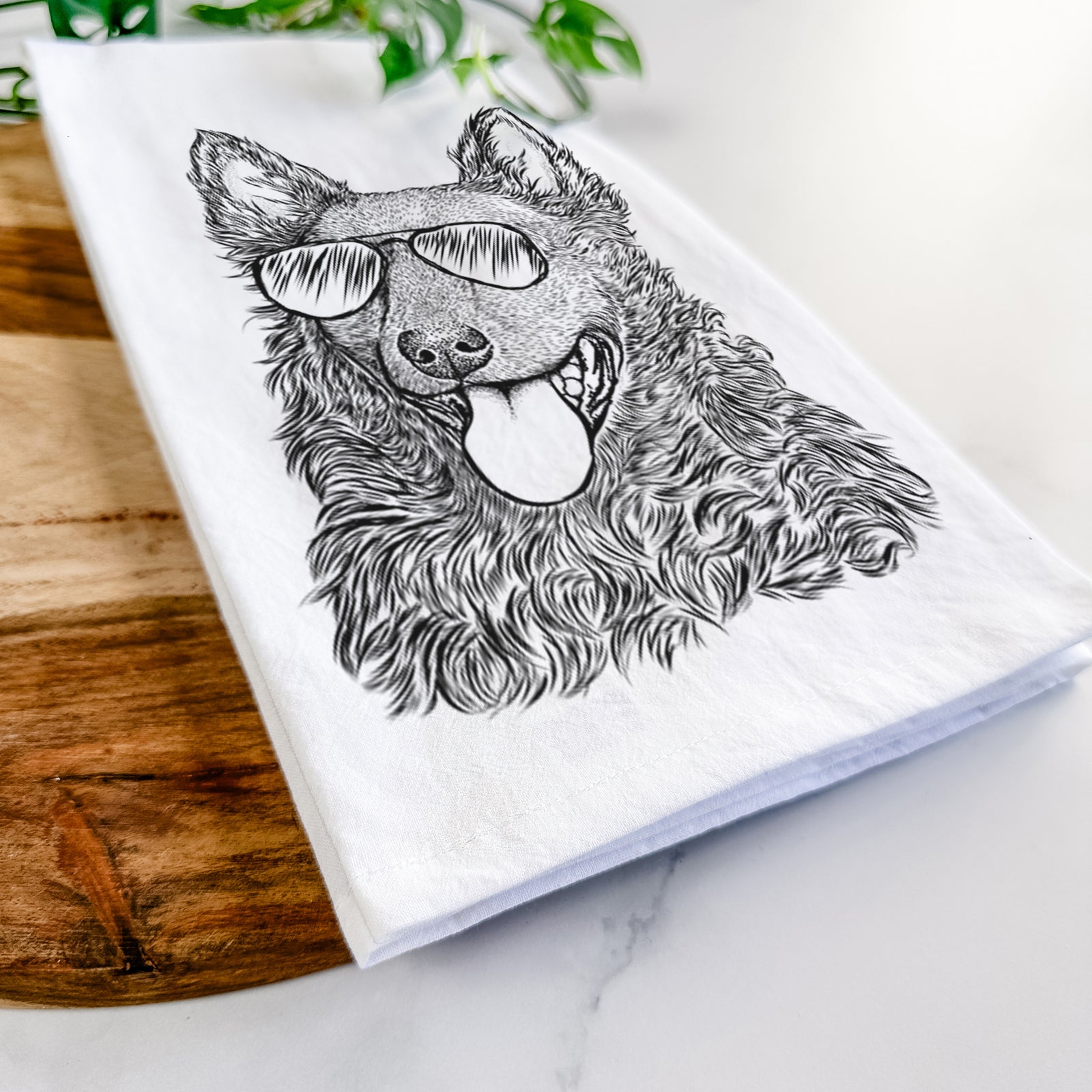 Maximo the Mudi Tea Towel