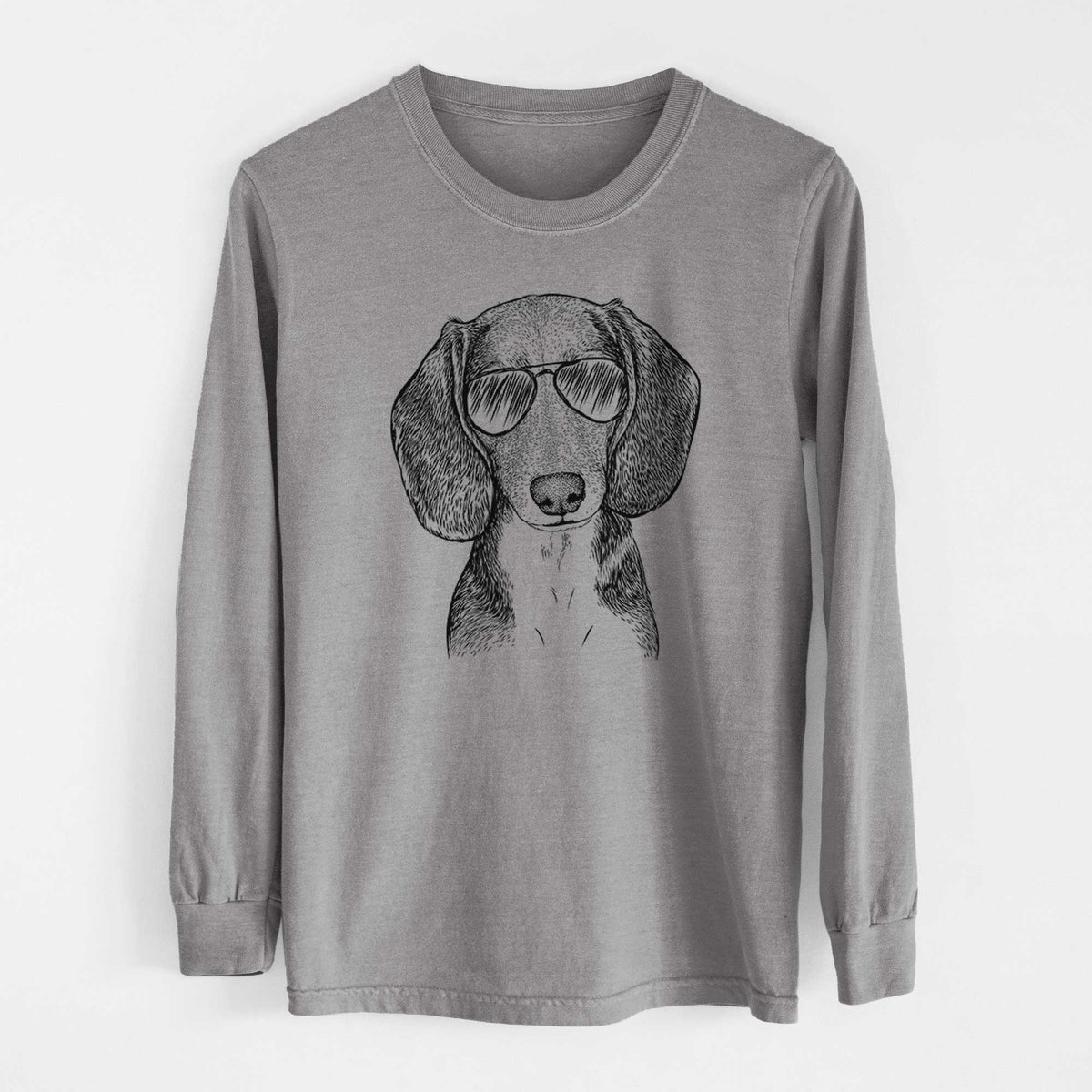 Aviator Mayor Andy the Beagle - Men's Heavyweight 100% Cotton Long Sleeve