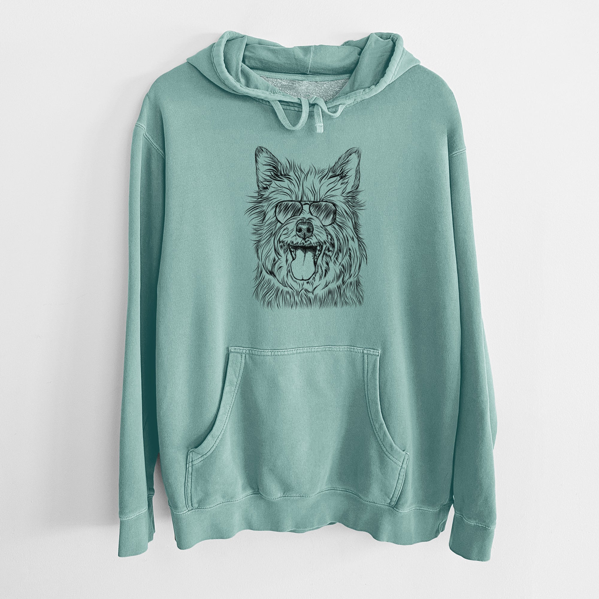 Aviator Middy the Australian Terrier - Unisex Pigment Dyed Hoodie