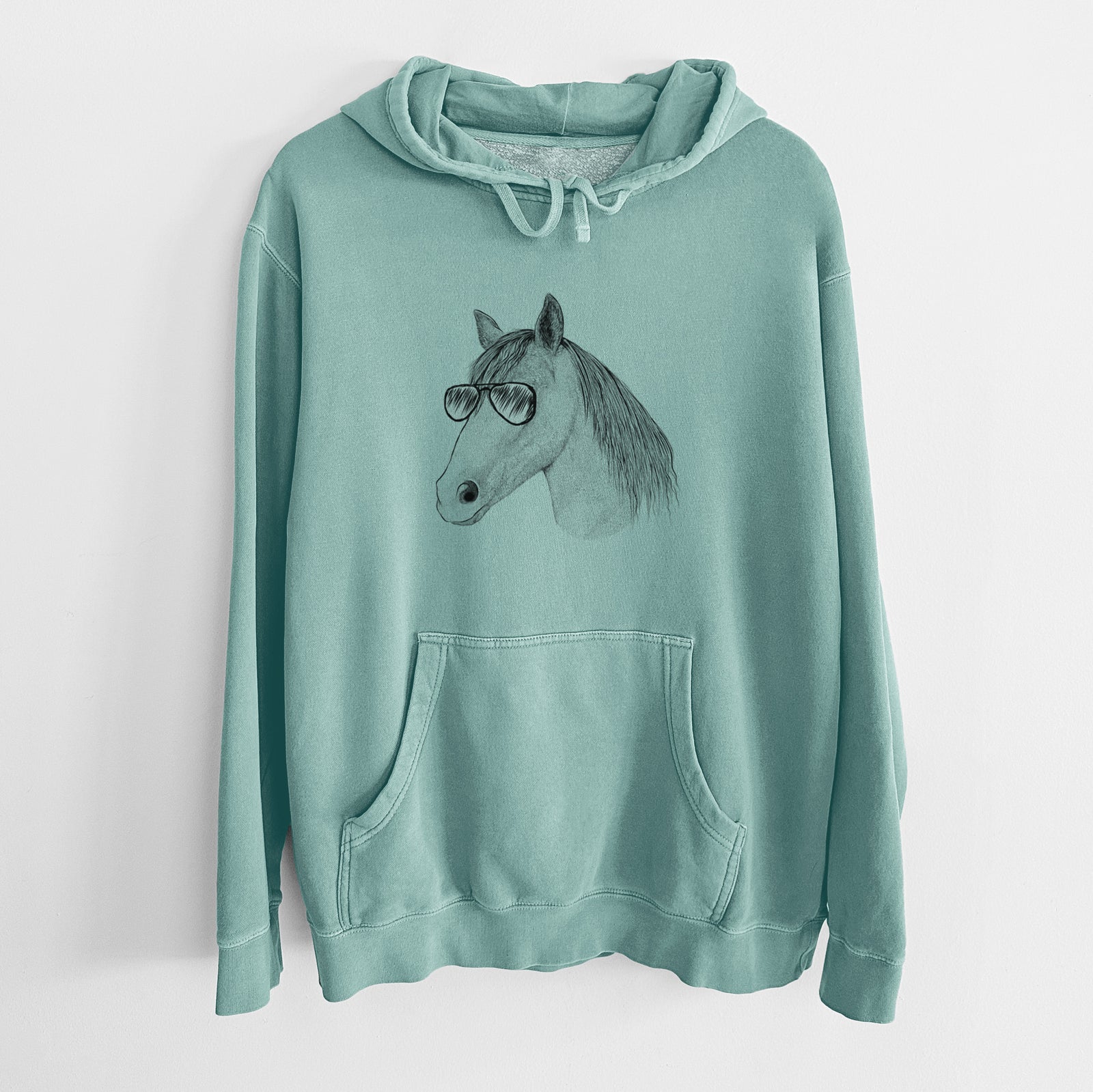 Aviator Midnight the Missouri Foxtrotter Horse - Unisex Pigment Dyed Hoodie