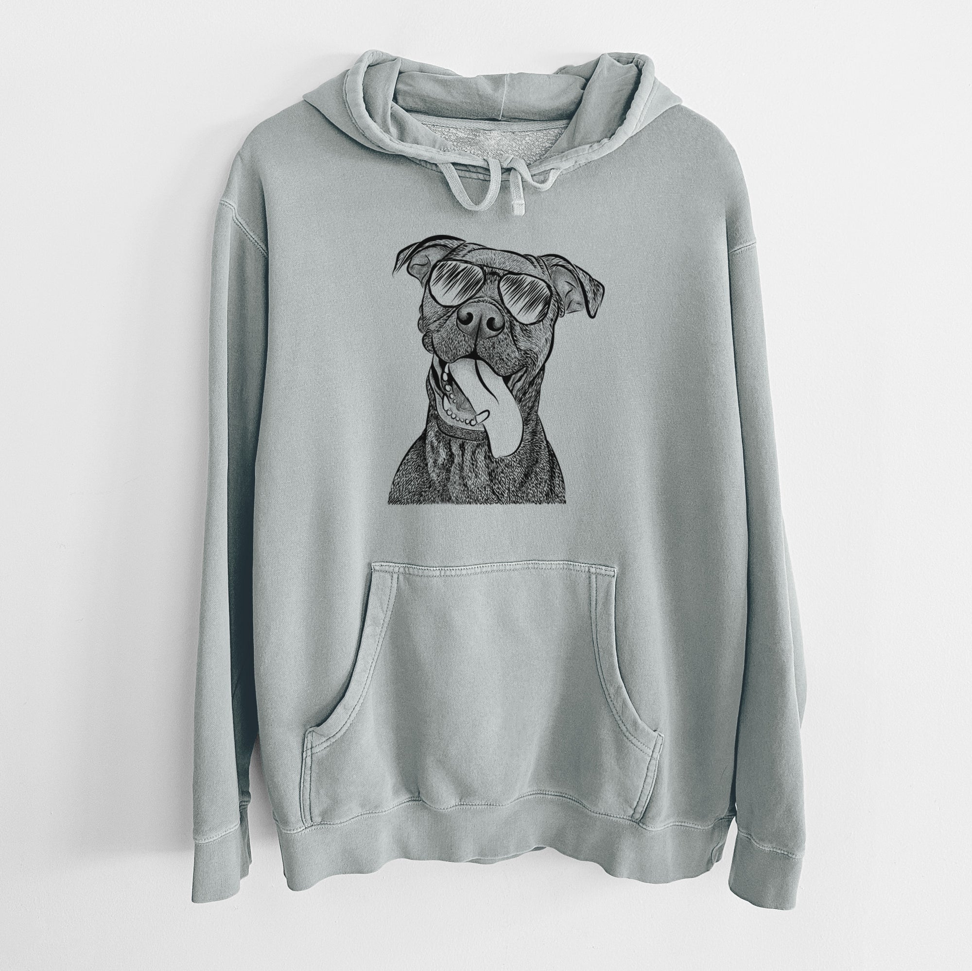 Aviator Mikey the Boxador - Unisex Pigment Dyed Hoodie