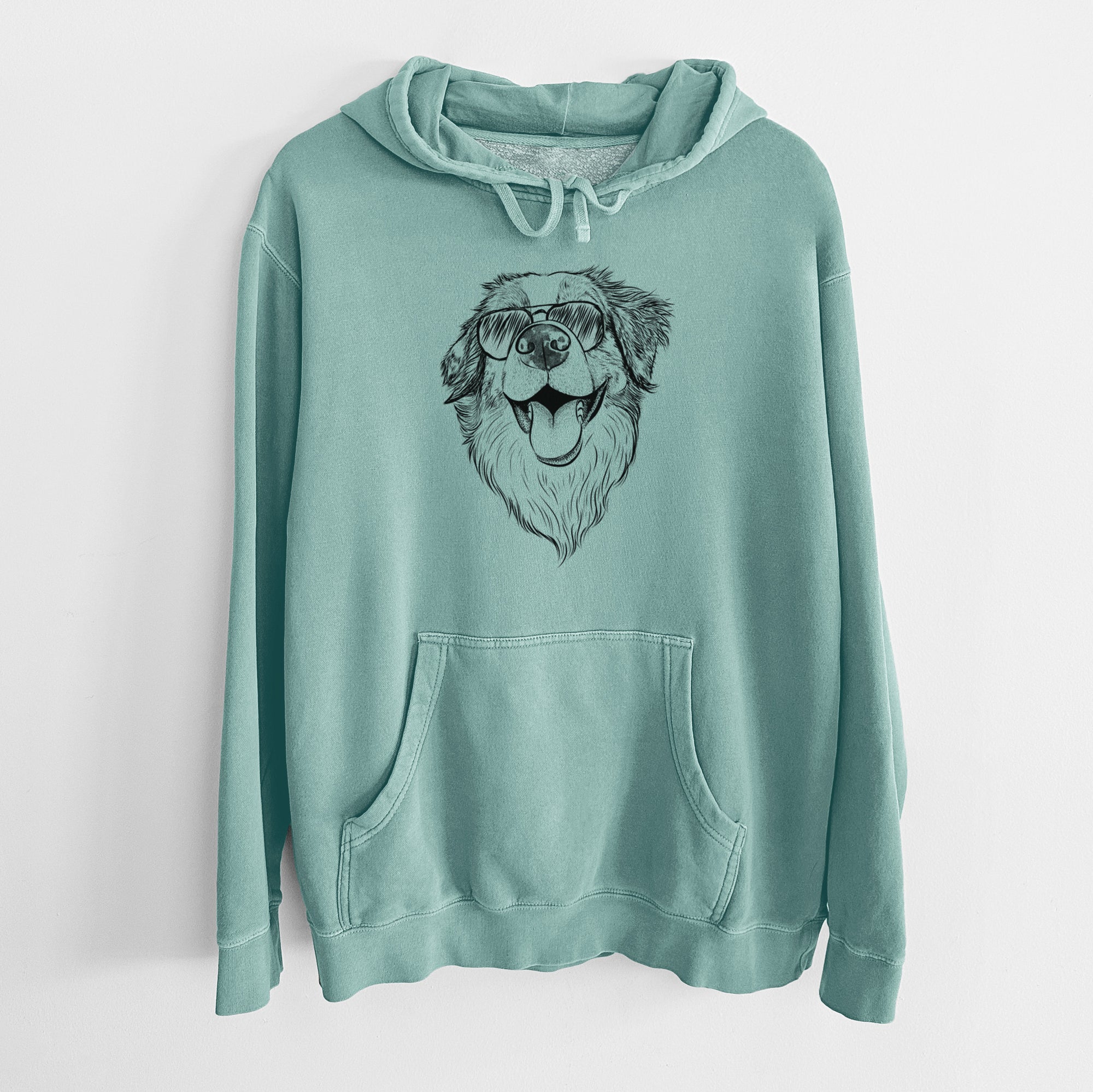 Aviator Mila the Australian Shepherd - Unisex Pigment Dyed Hoodie