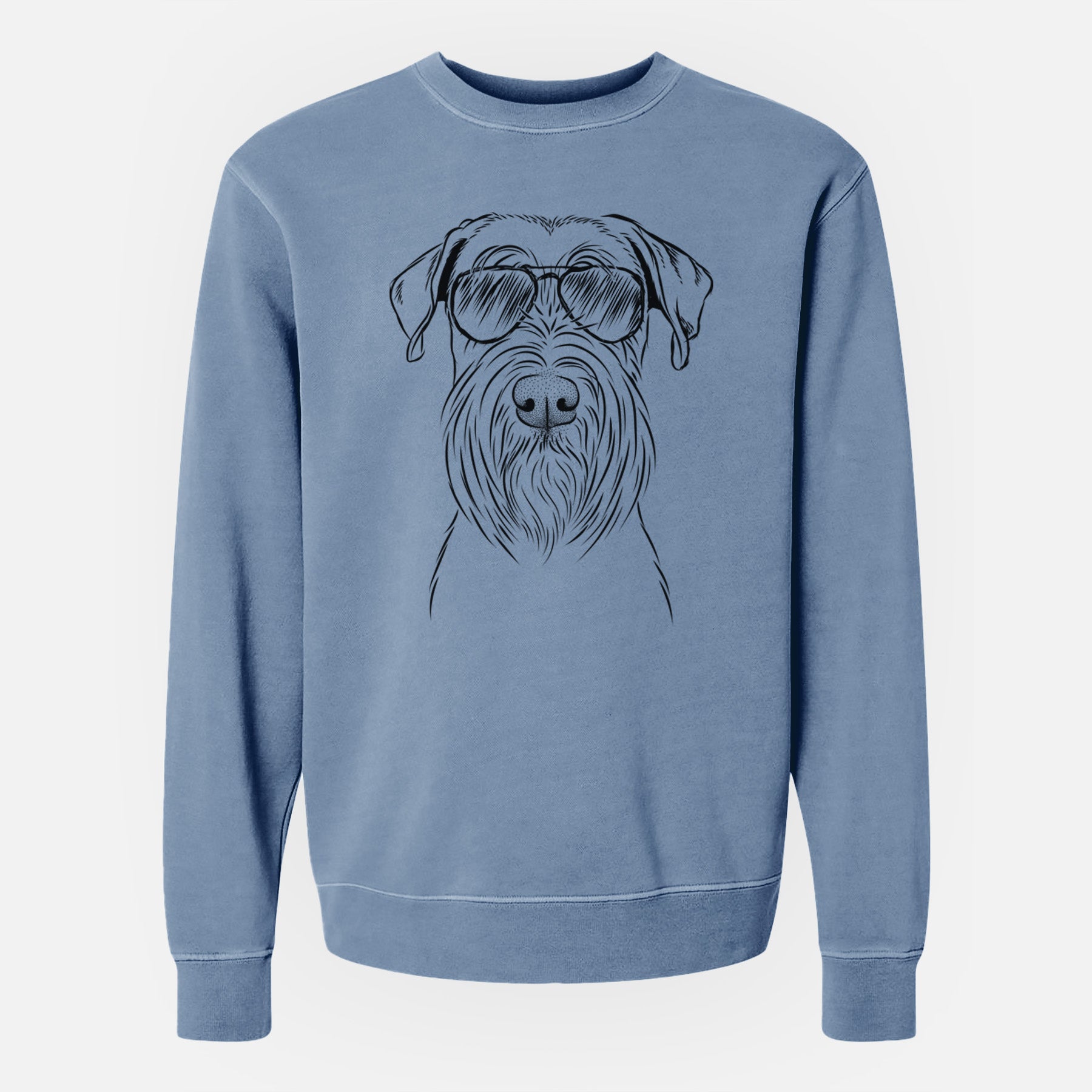 Aviator Milton the Schnauzer - Unisex Pigment Dyed Crew Sweatshirt