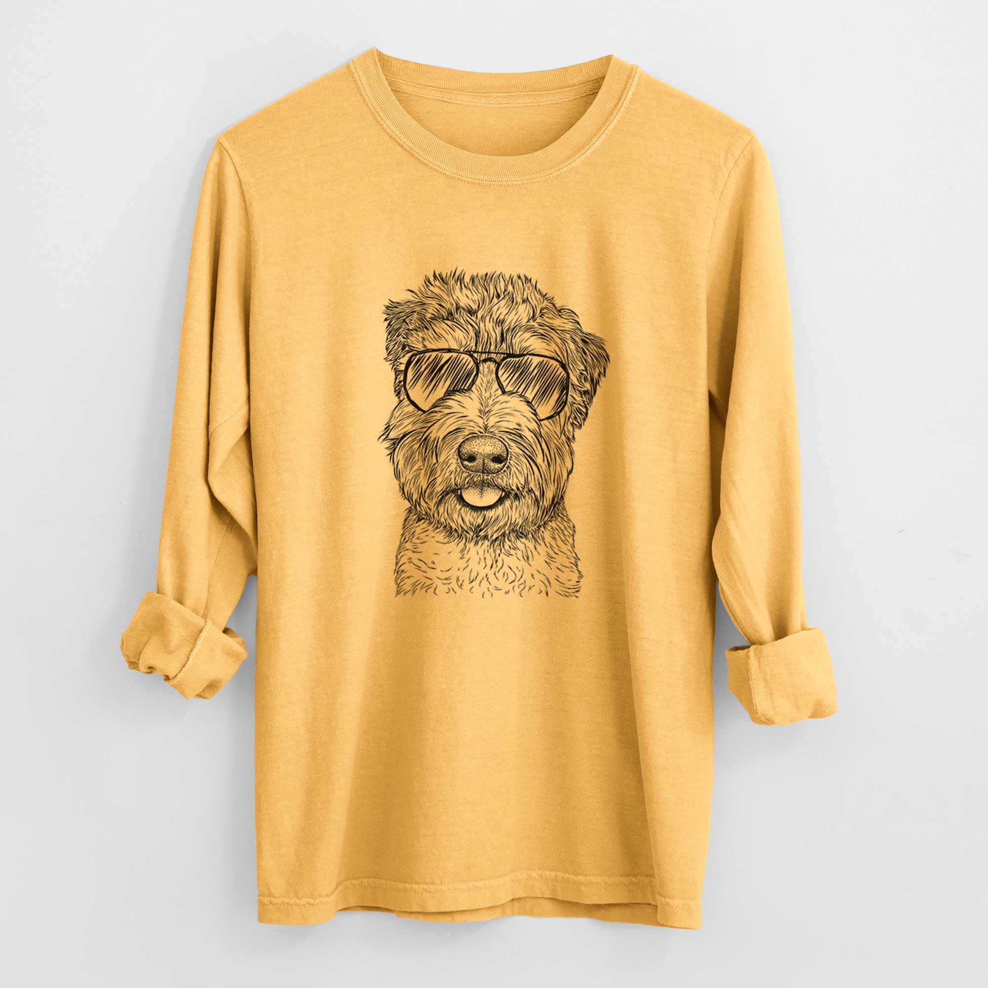 Aviator Milton the Soft Coated Wheaten Terrier - Men's Heavyweight 100% Cotton Long Sleeve